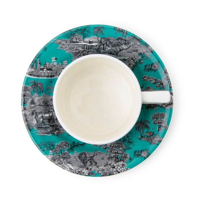 Zoological Gardens Teacup & Saucer, Turquoise