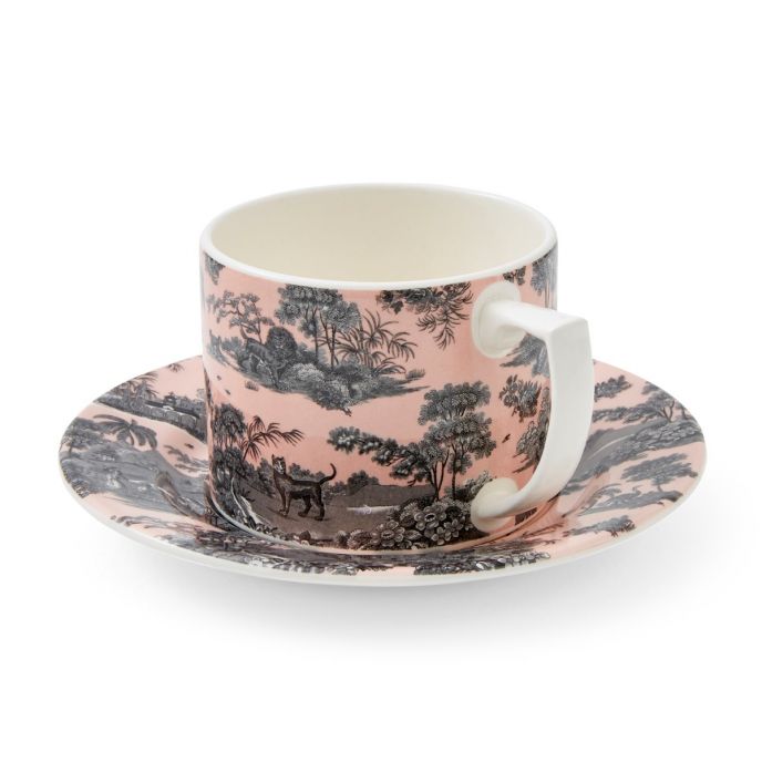 Zoological Gardens Teacup & Saucer, Pink