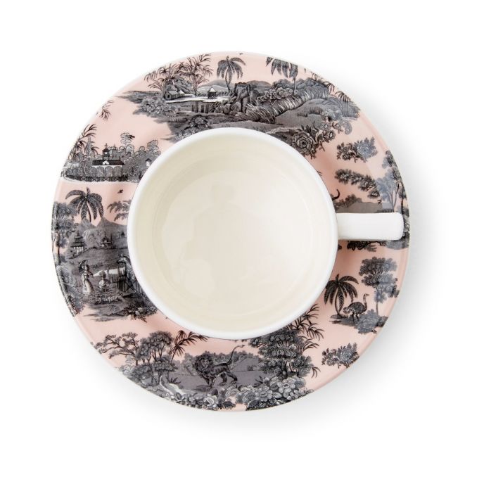 Zoological Gardens Teacup & Saucer, Pink