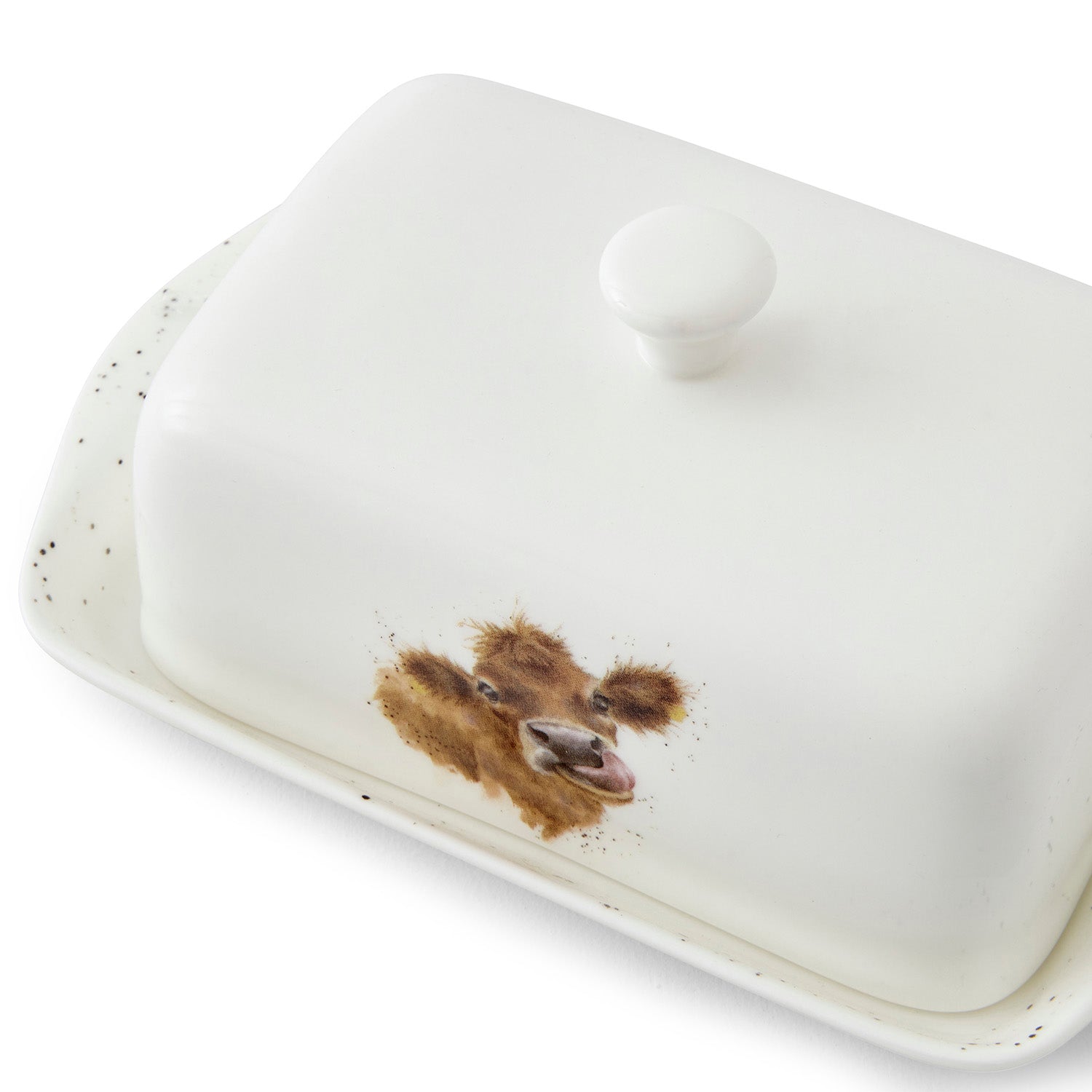 Wrendale Designs Covered Butter Dish (Cow) 18.3cm Single