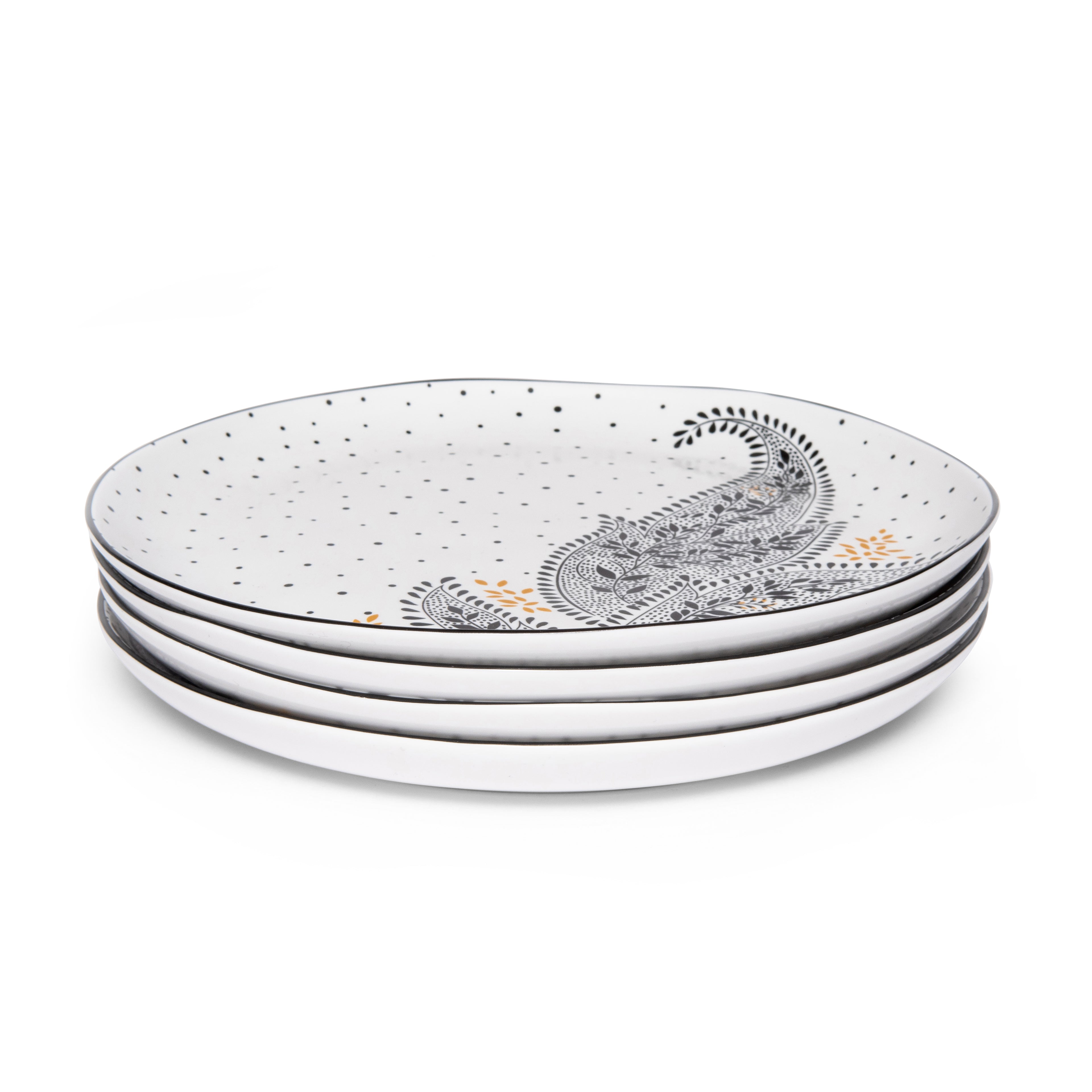 Sara Miller London Artisanne Noir Collection Dinner Plate - Set of 4 26.8cm Boxed Set