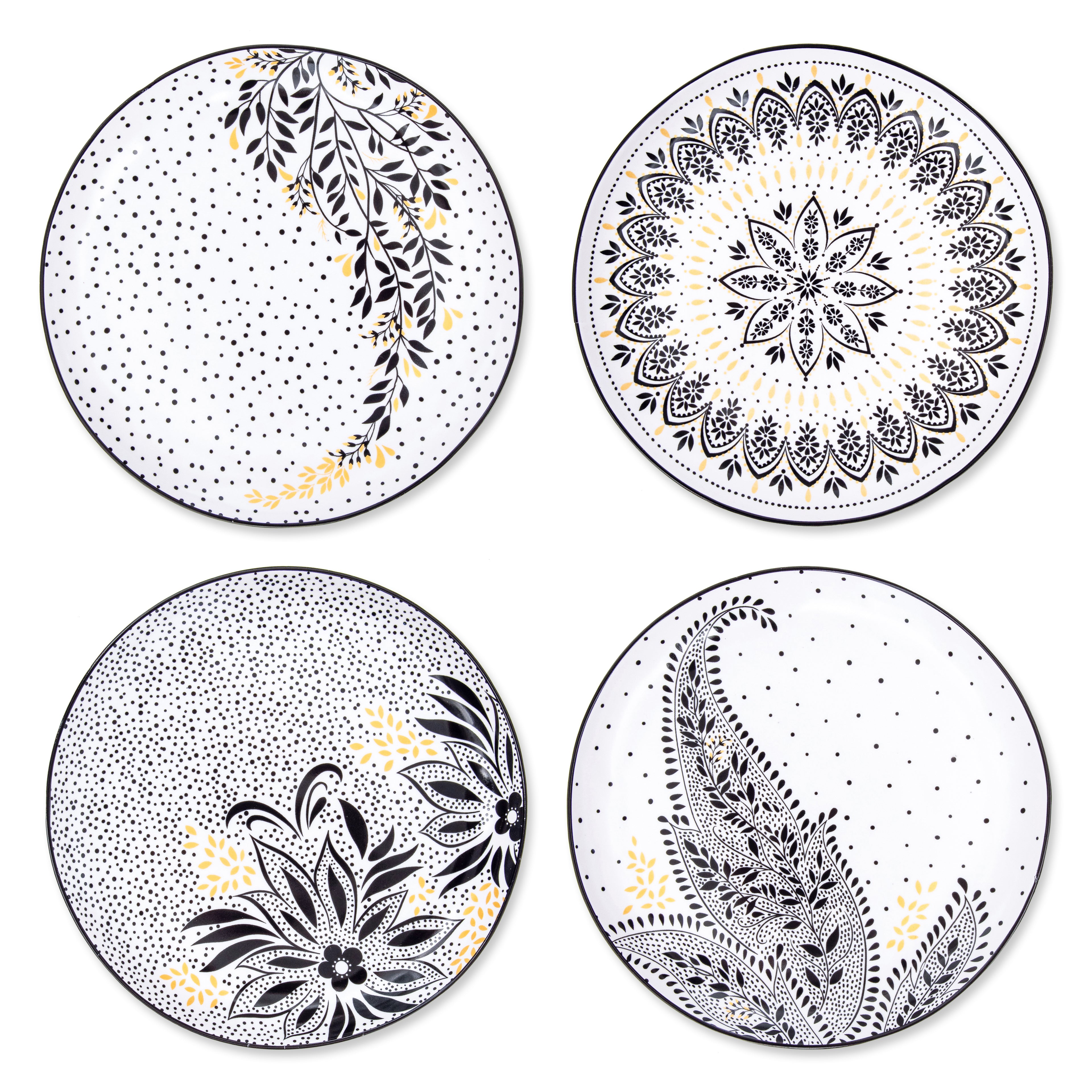 Sara Miller London Artisanne Noir Collection Salad Plate - Set of 4 20.6cm Boxed Set