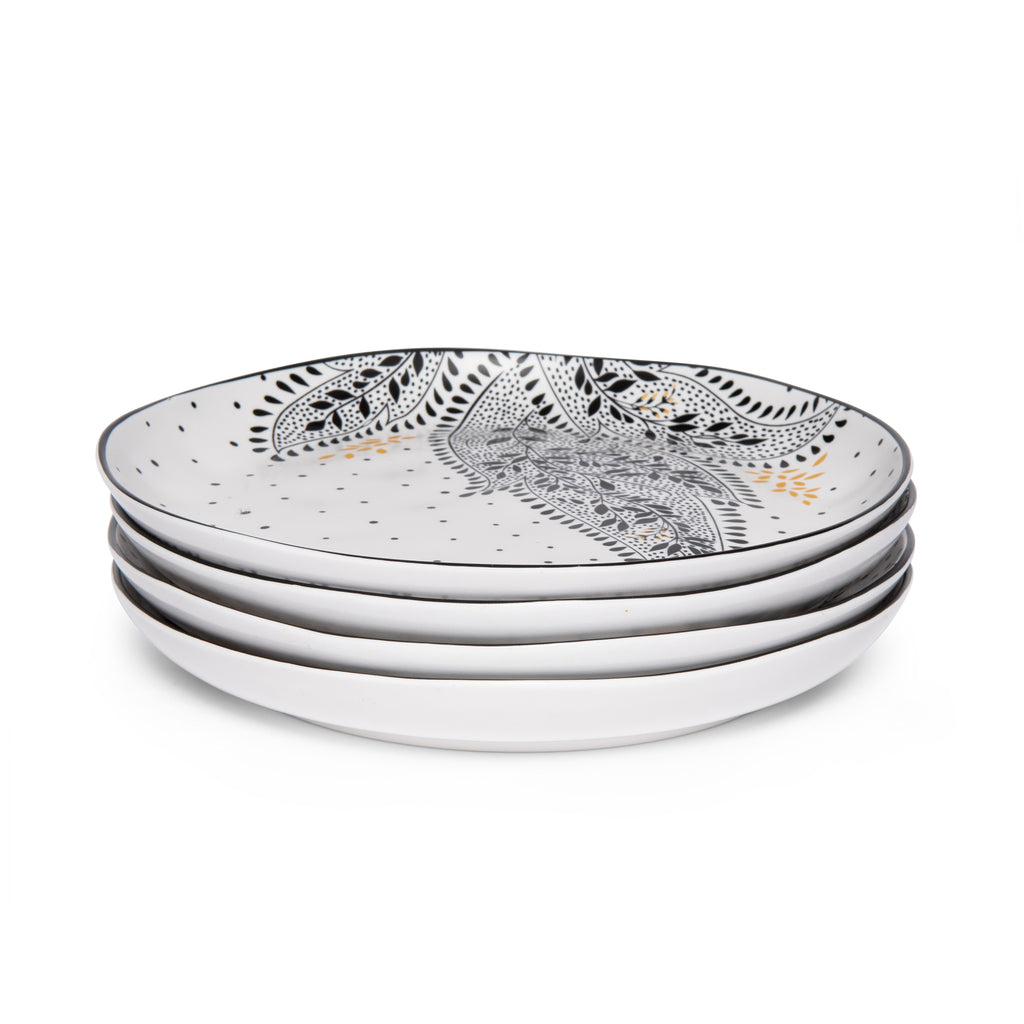 Sara Miller London Artisanne Noir Collection Salad Plate - Set of 4 20.6cm Boxed Set
