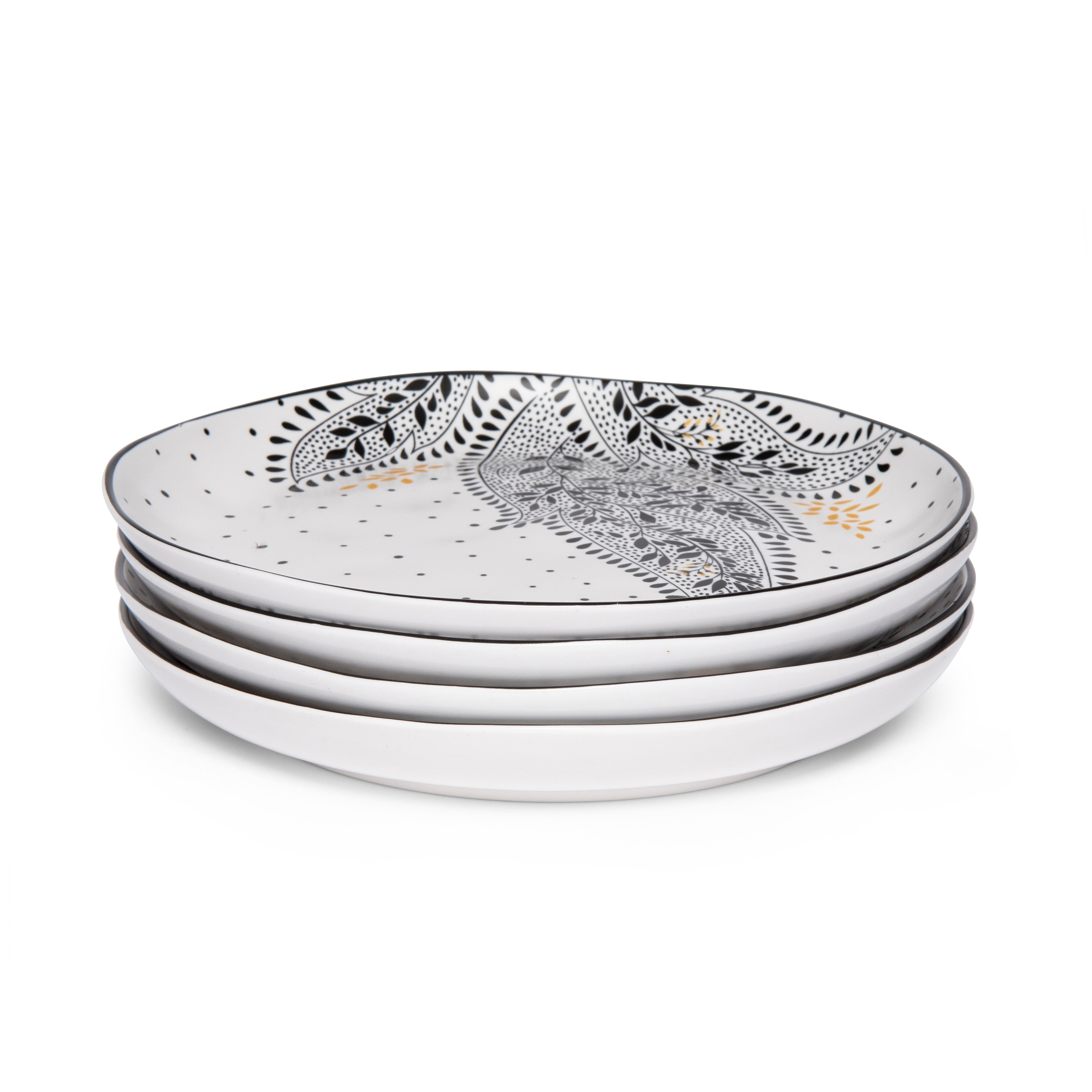 Sara Miller London Artisanne Noir Collection Salad Plate - Set of 4 20.6cm Boxed Set