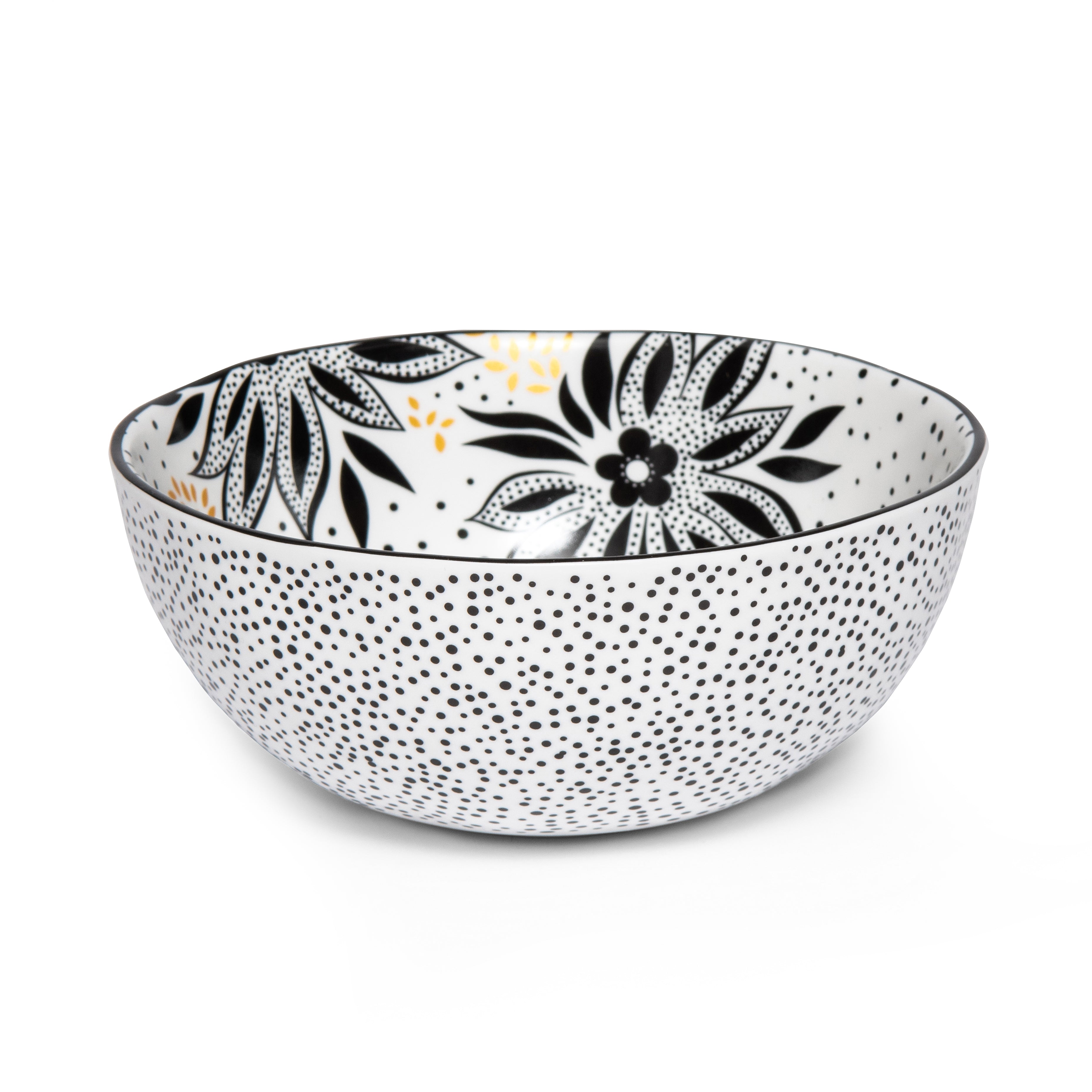 Sara Miller London Artisanne Noir Collection Medium Bowl - Set of 4 14.8cm Boxed Set