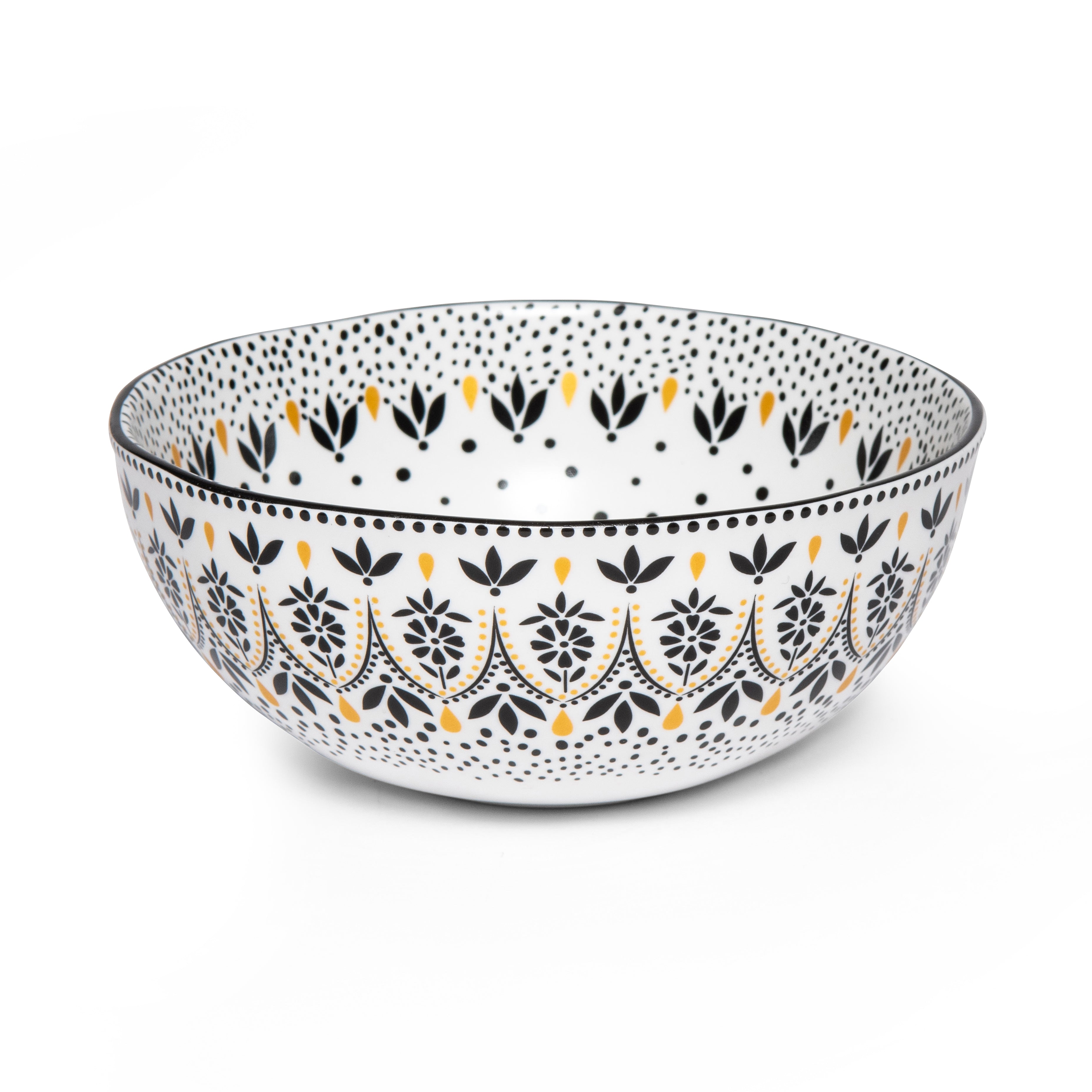 Sara Miller London Artisanne Noir Collection Medium Bowl - Set of 4 14.8cm Boxed Set