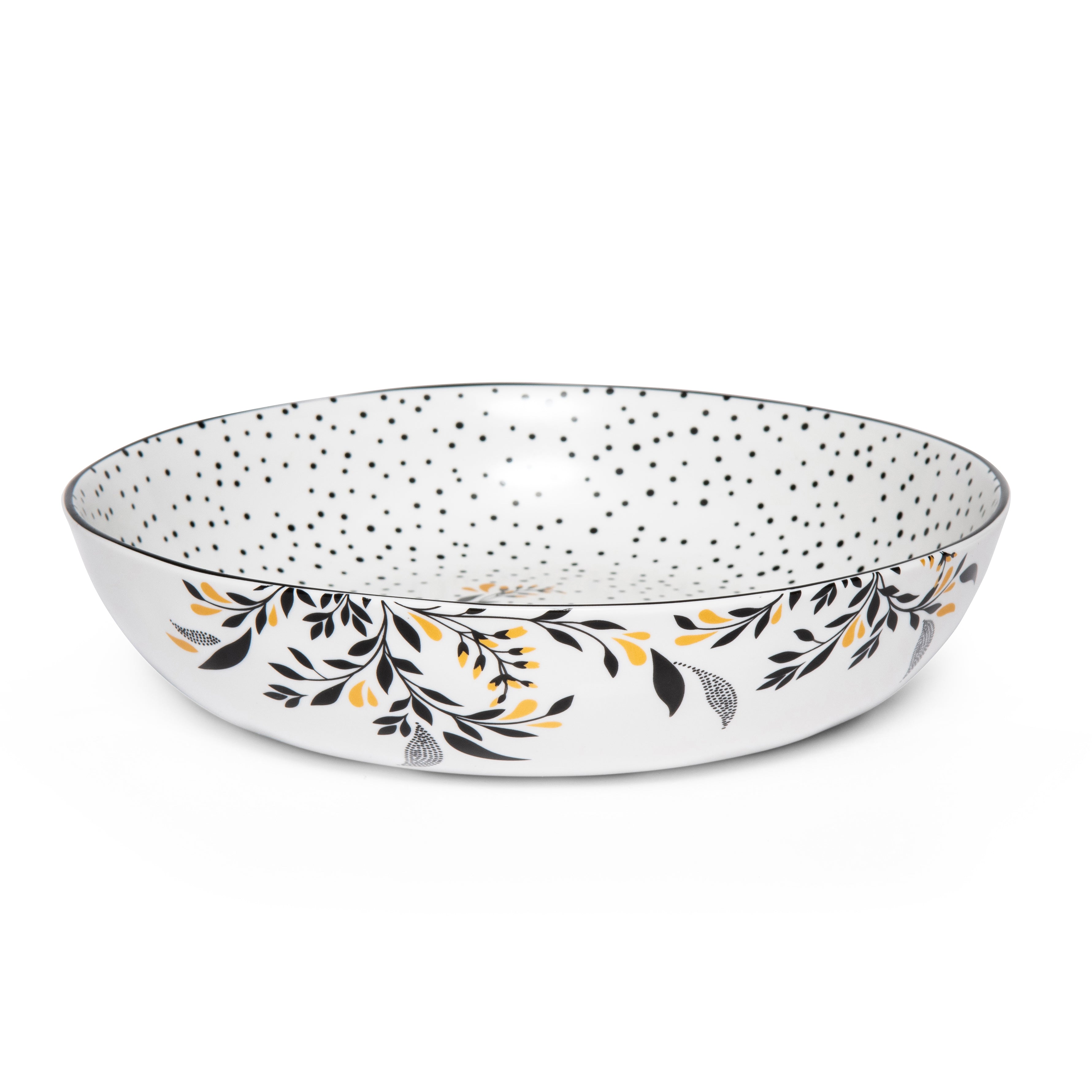 Sara Miller London Artisanne Noir Collection Low Bowl - Set of 4 21.8cm Boxed Set