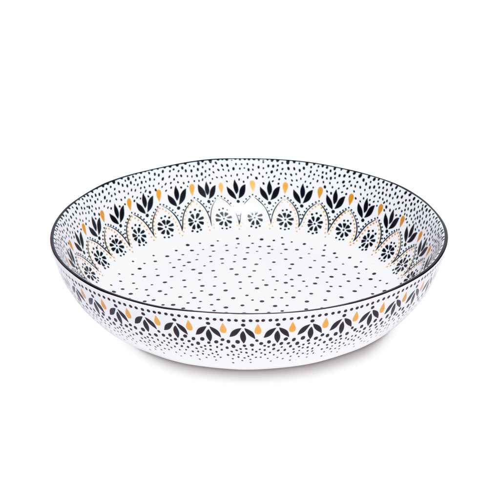 Sara Miller London Artisanne Noir Collection Low Bowl - Set of 4 21.8cm Boxed Set