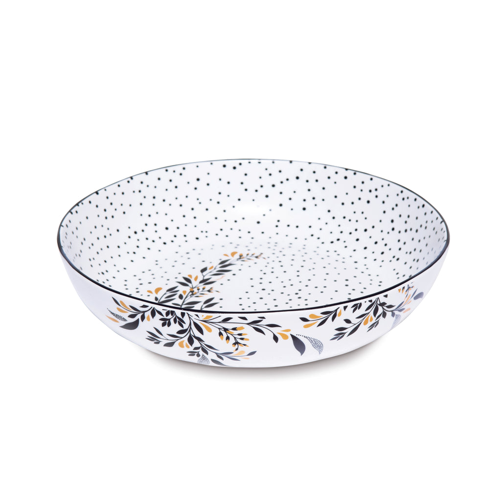 Sara Miller London Artisanne Noir Collection Low Bowl - Set of 4 21.8cm Boxed Set