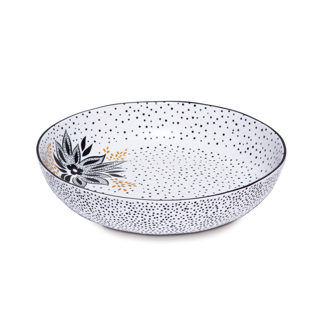 Sara Miller London Artisanne Noir Collection Low Bowl - Set of 4 21.8cm Boxed Set