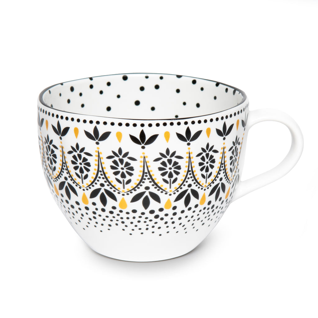 Sara Miller London Artisanne Noir Collection Mug - Mandala 0.40L Single