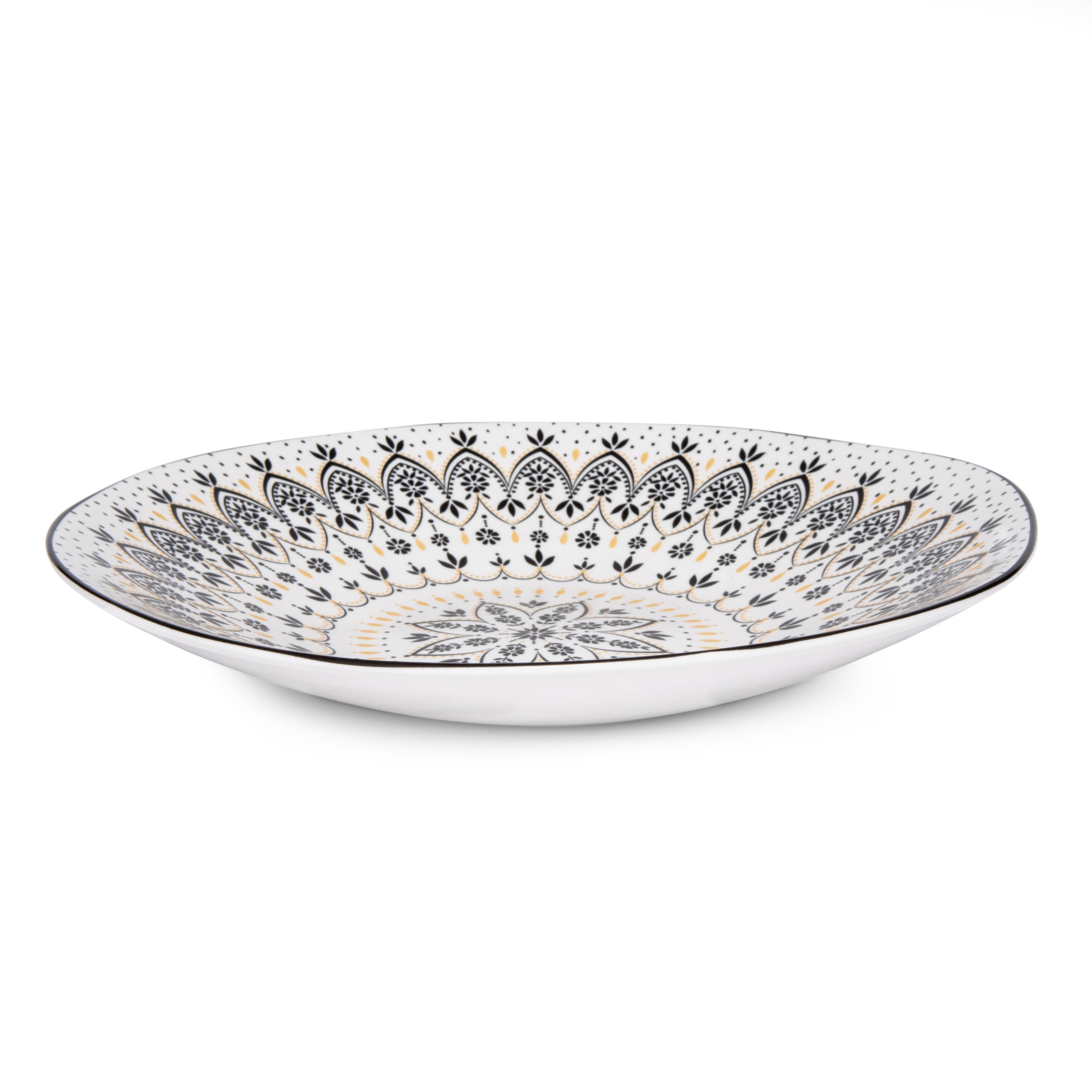 Sara Miller London Artisanne Noir Collection Medium Serving Bowl - Mandala 28.3cm Single