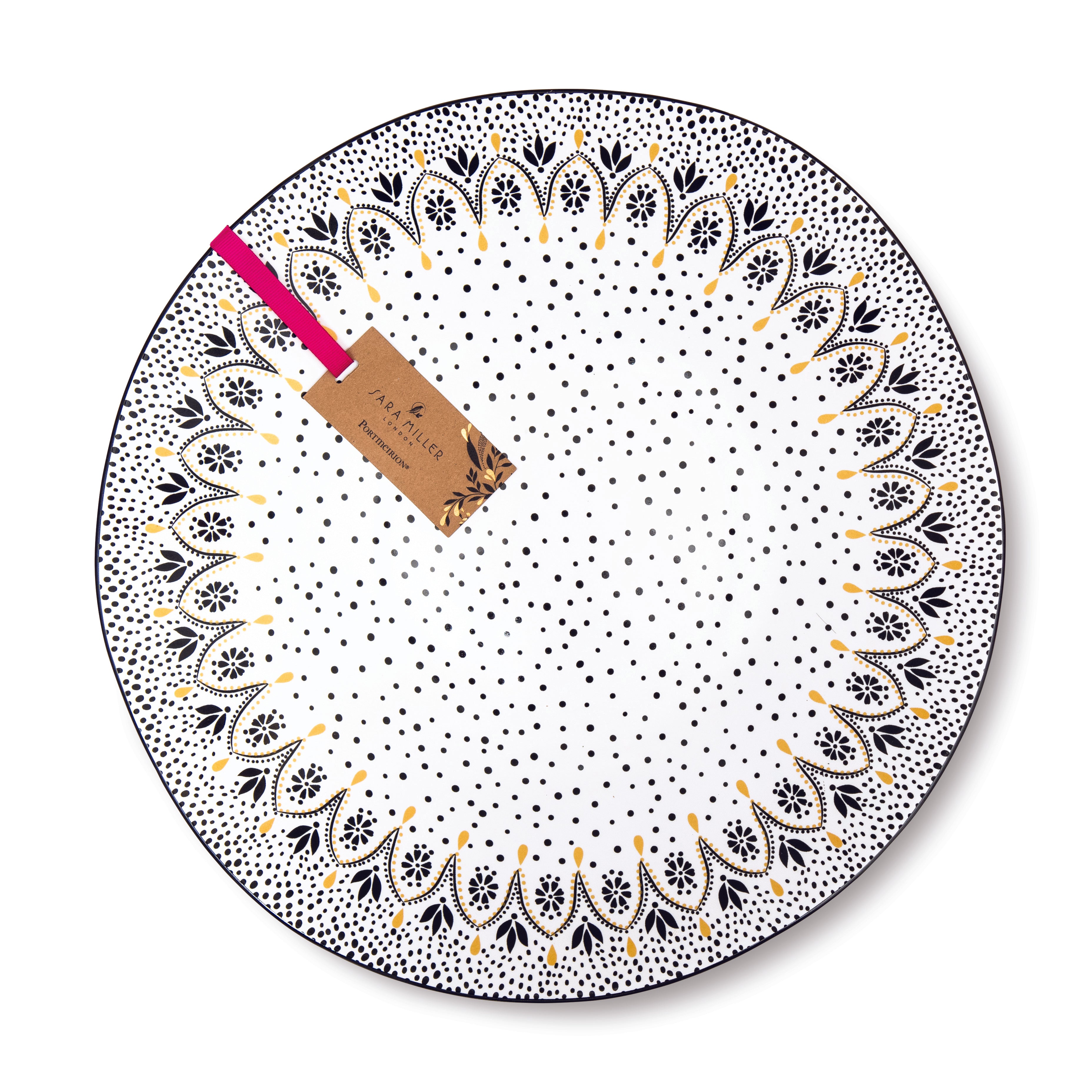 Sara Miller London Artisanne Noir Collection Large Serving Bowl - Mandala 36.2cm Single