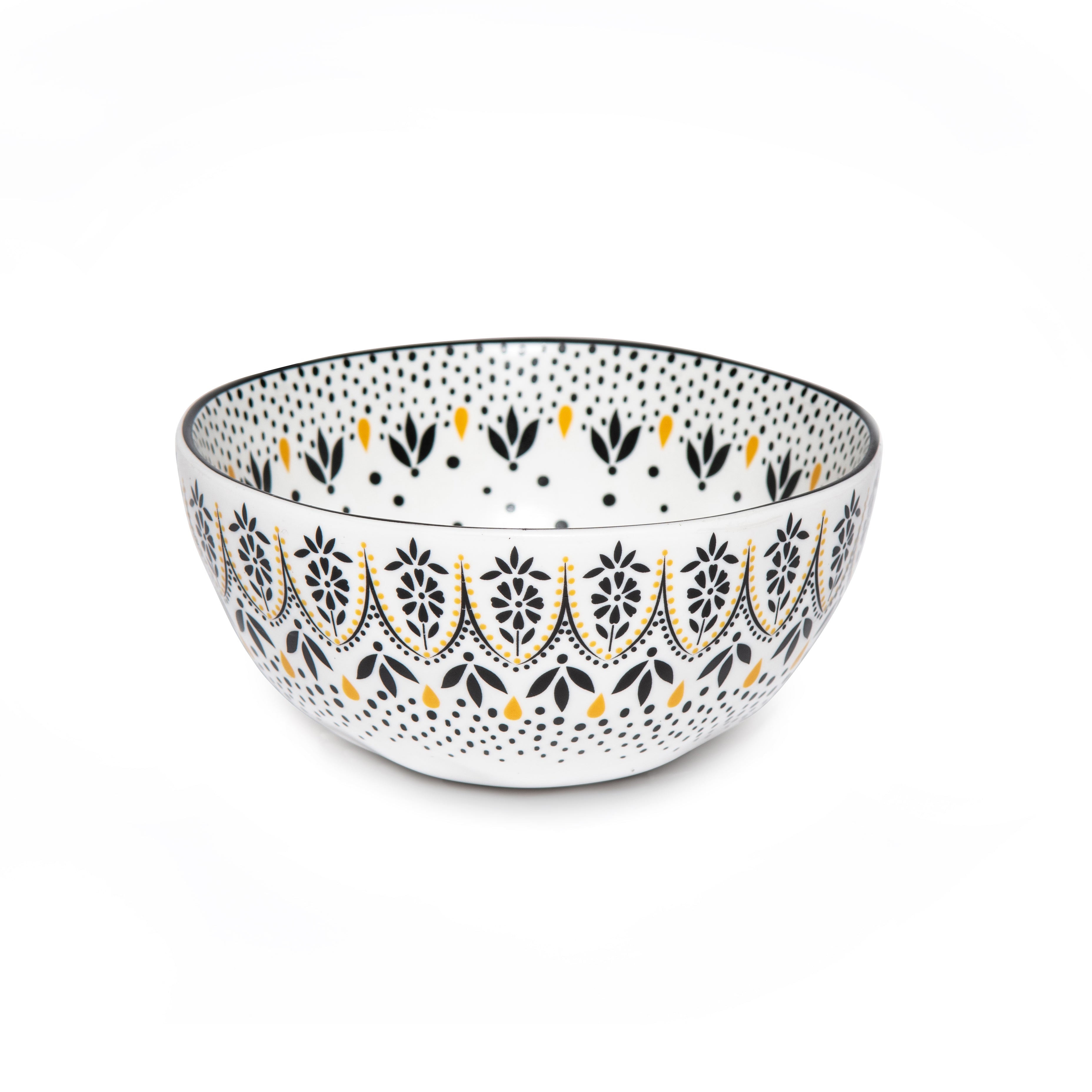 Sara Miller London Artisanne Noir Collection Small Bowl - Set of 4 13cm Boxed Set