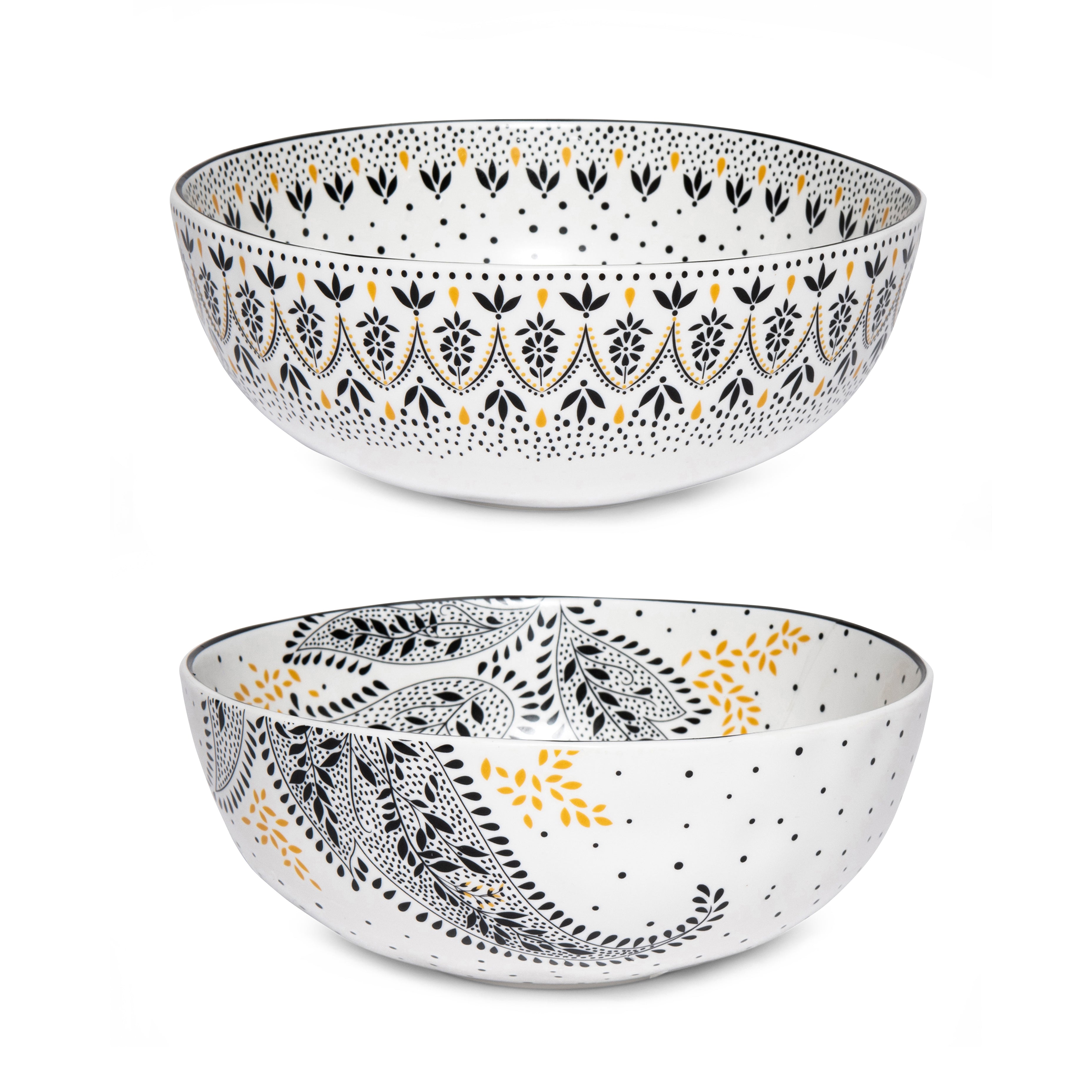 Sara Miller London Artisanne Noir Collection Large Bowl - Set of 2 22.3cm Boxed Set