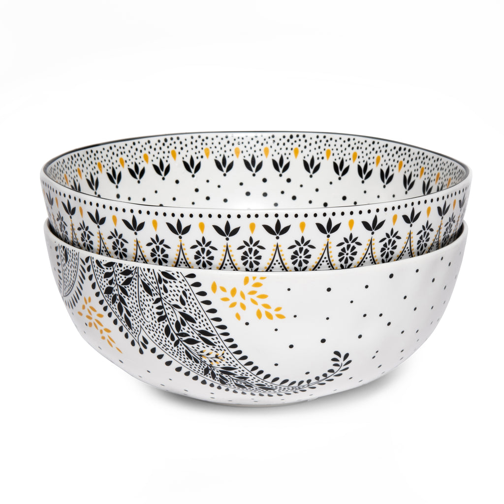 Sara Miller London Artisanne Noir Collection Large Bowl - Set of 2 22.3cm Boxed Set
