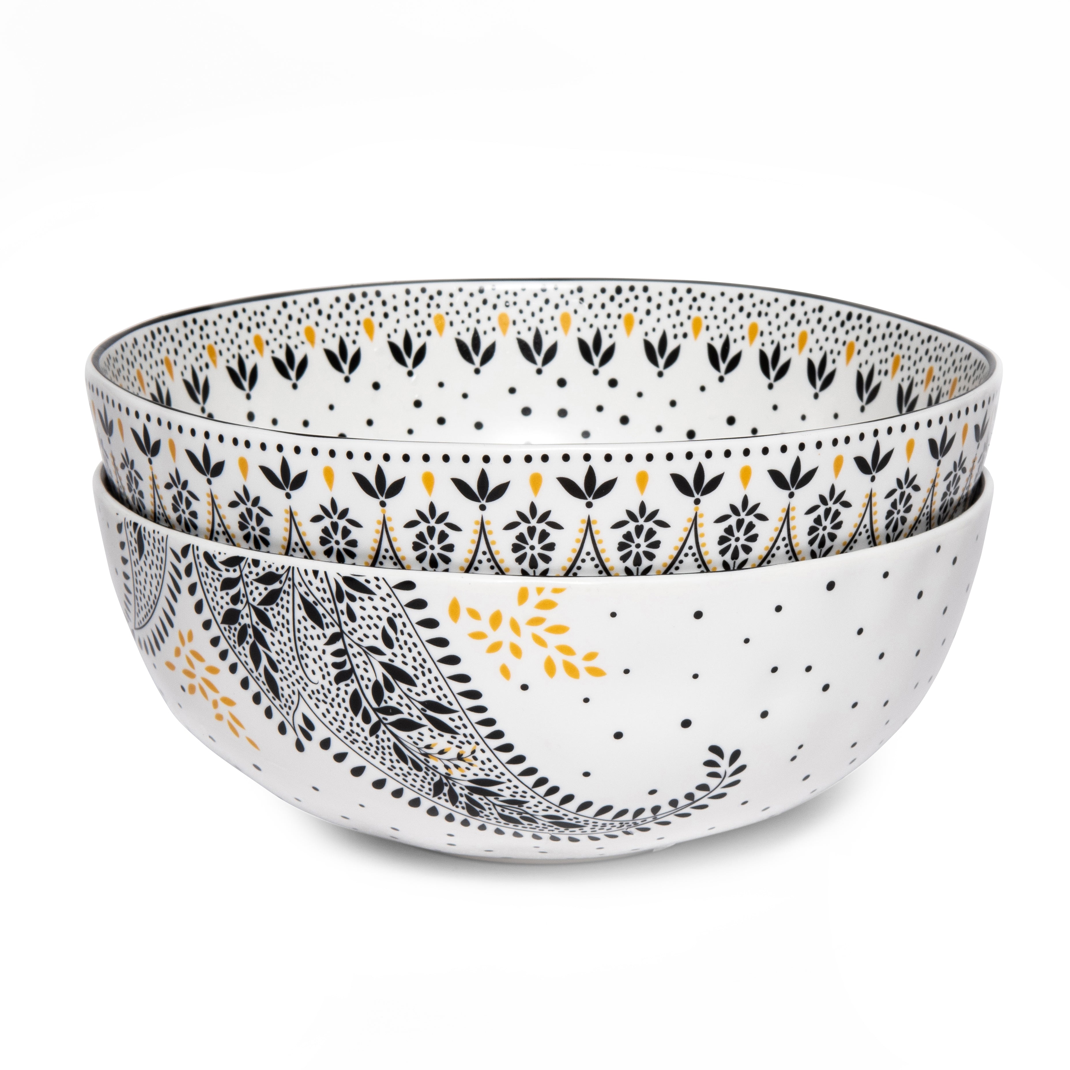 Sara Miller London Artisanne Noir Collection Large Bowl - Set of 2 22.3cm Boxed Set