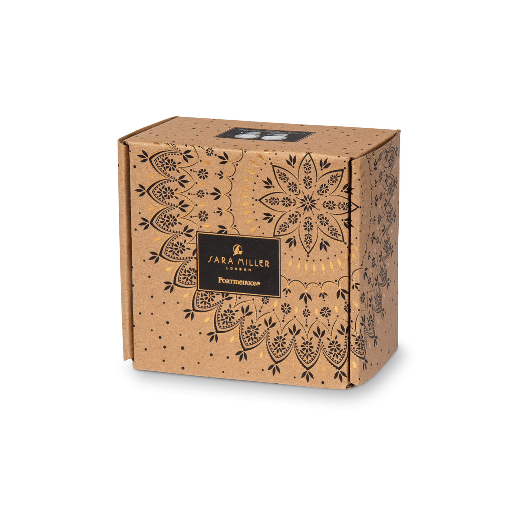 Sara Miller London Artisanne Noir Collection Espresso Cup & Saucer - Set of 2 85ml Boxed Set