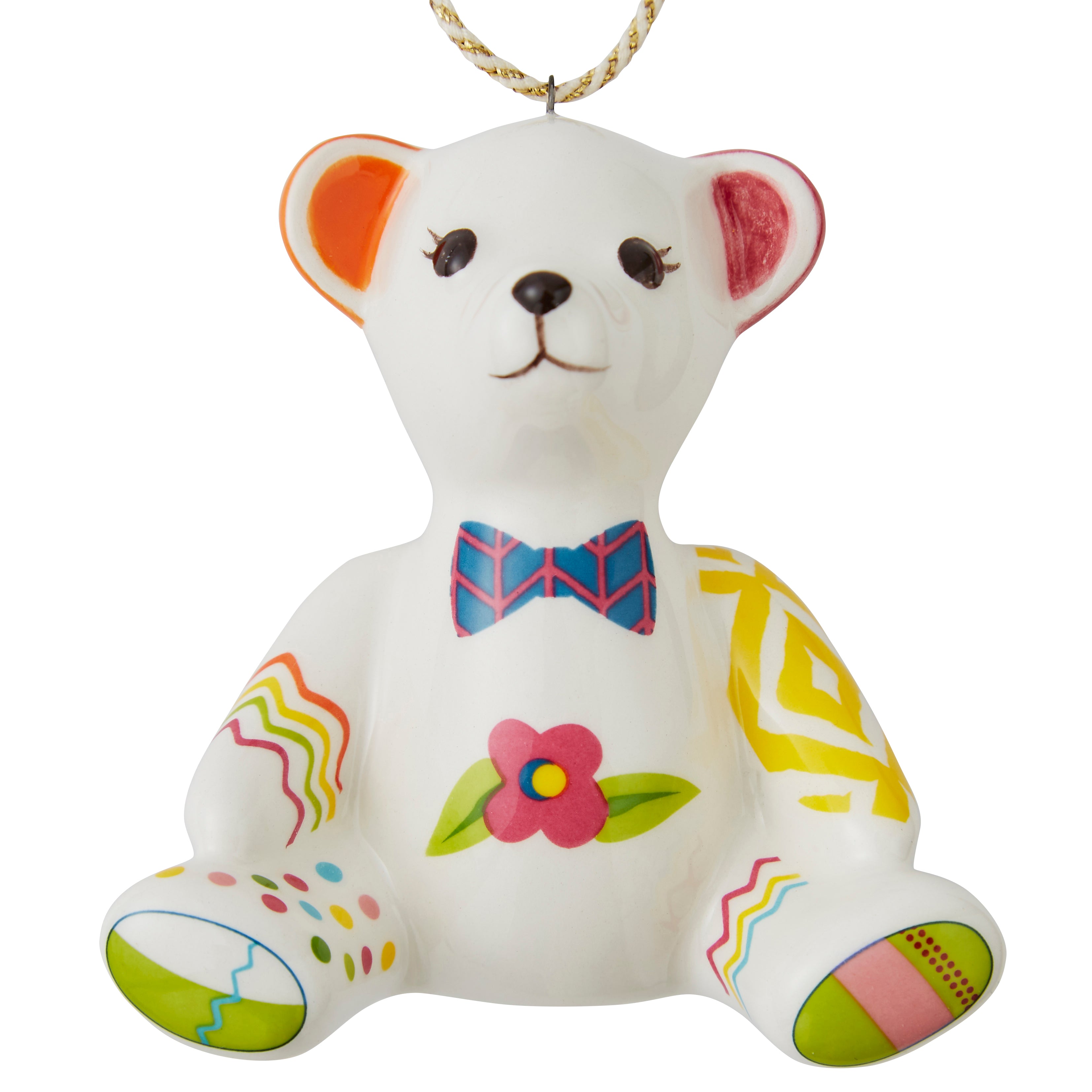 Kit Kemp Christmas - Ornaments Patchwork Willow Bear 8cm Single
