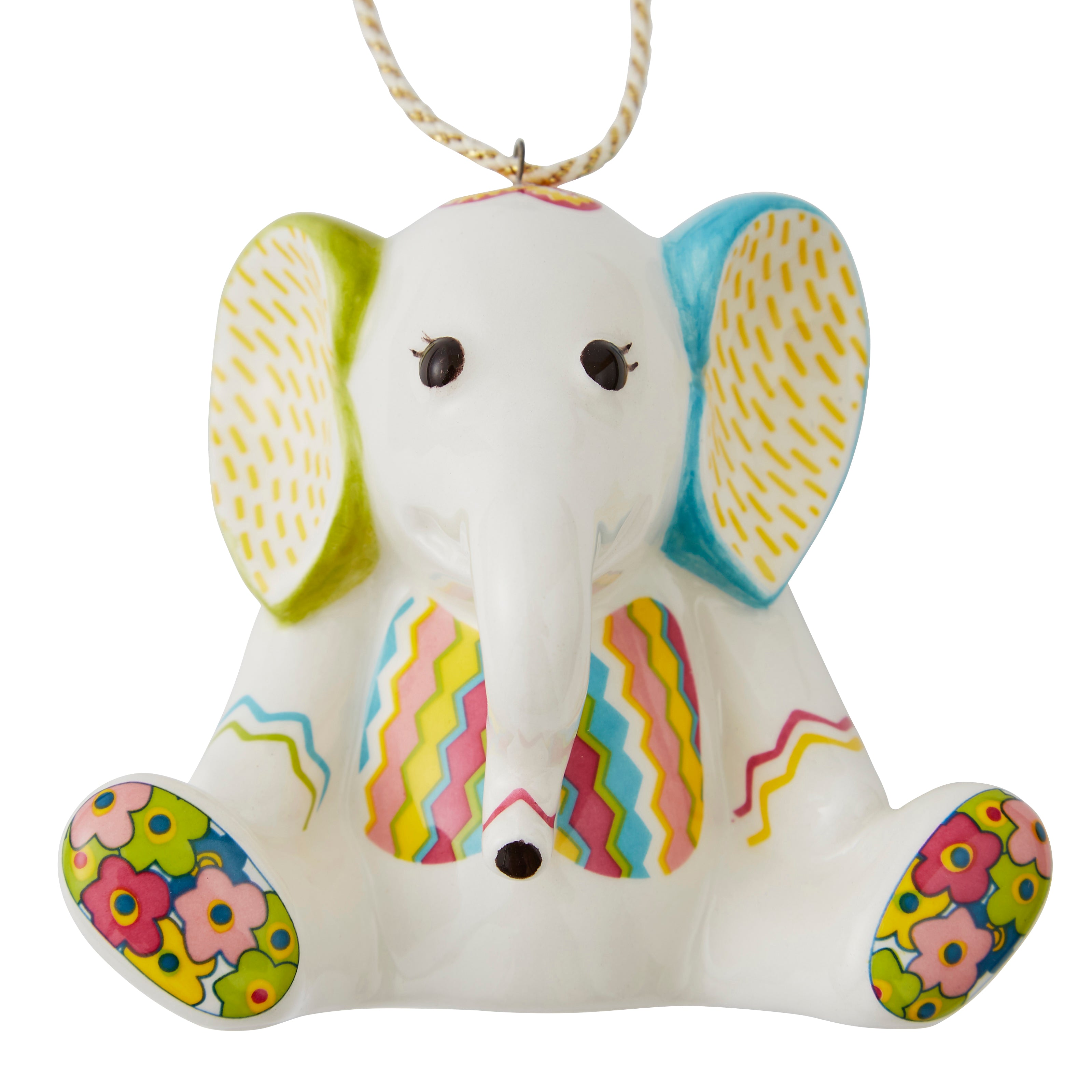 Kit Kemp Christmas - Ornaments Patchwork Jambo Elephant 7.5cm Single