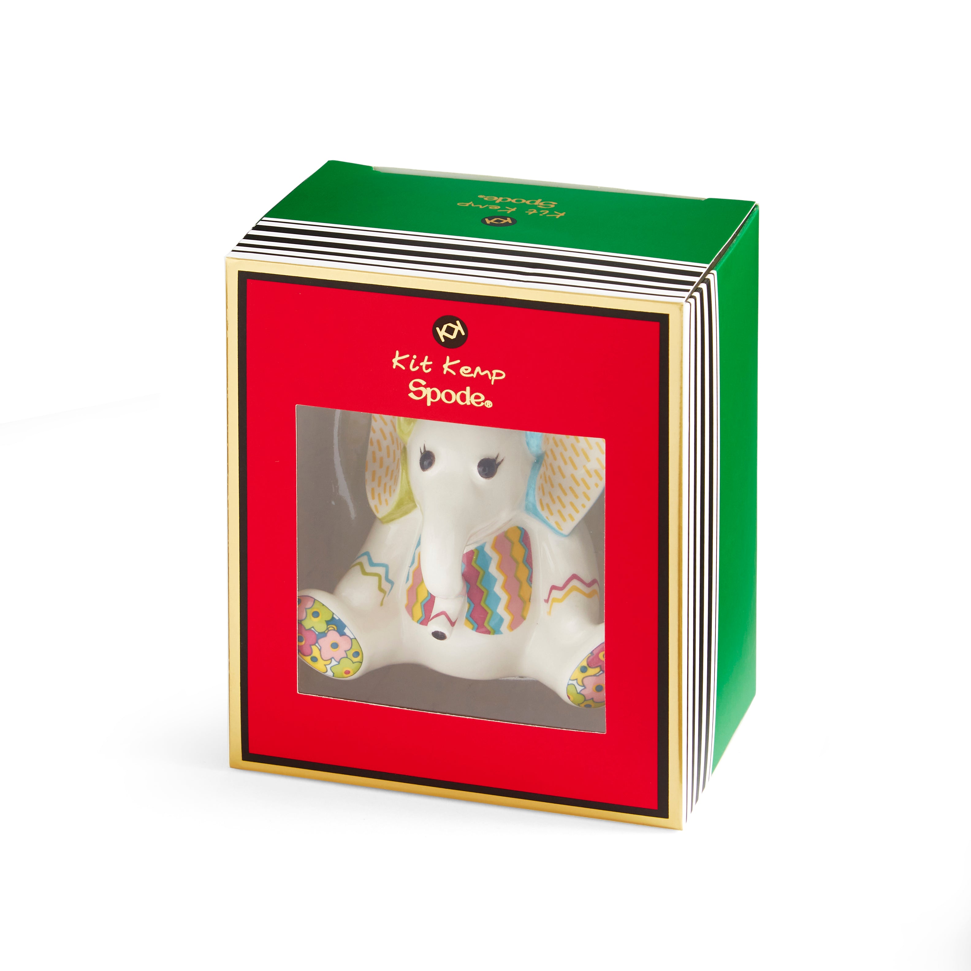 Kit Kemp Christmas - Ornaments Patchwork Jambo Elephant 7.5cm Single