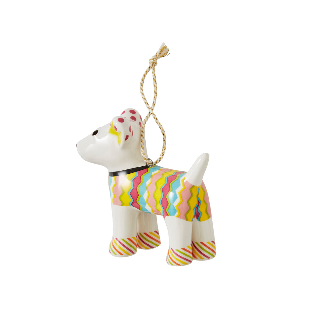 Kit Kemp Christmas - Ornaments Patchwork Tiffany Pooch 8cm Single