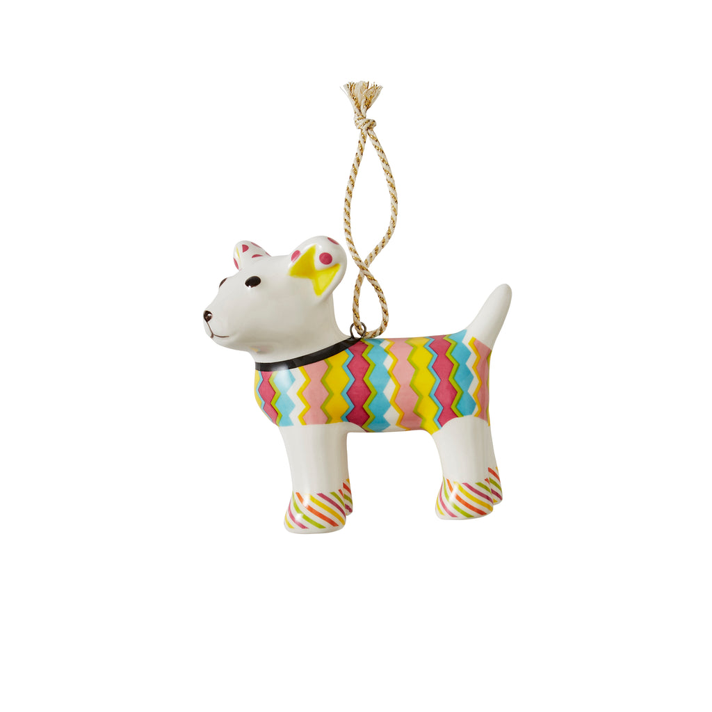 Kit Kemp Christmas - Ornaments Patchwork Tiffany Pooch 8cm Single