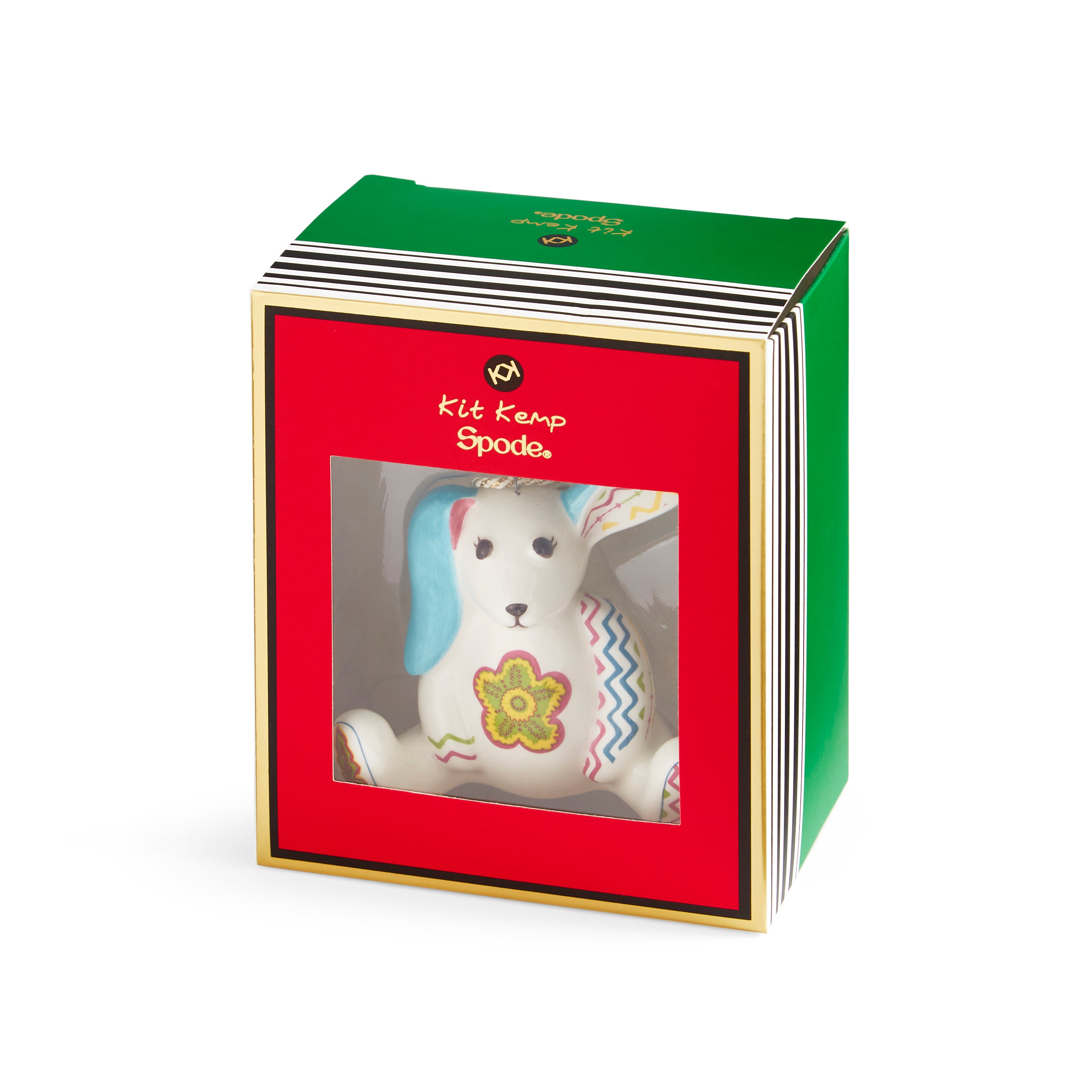Kit Kemp Christmas - Ornaments Patchwork Minnie Rabbit 8.6cm Single