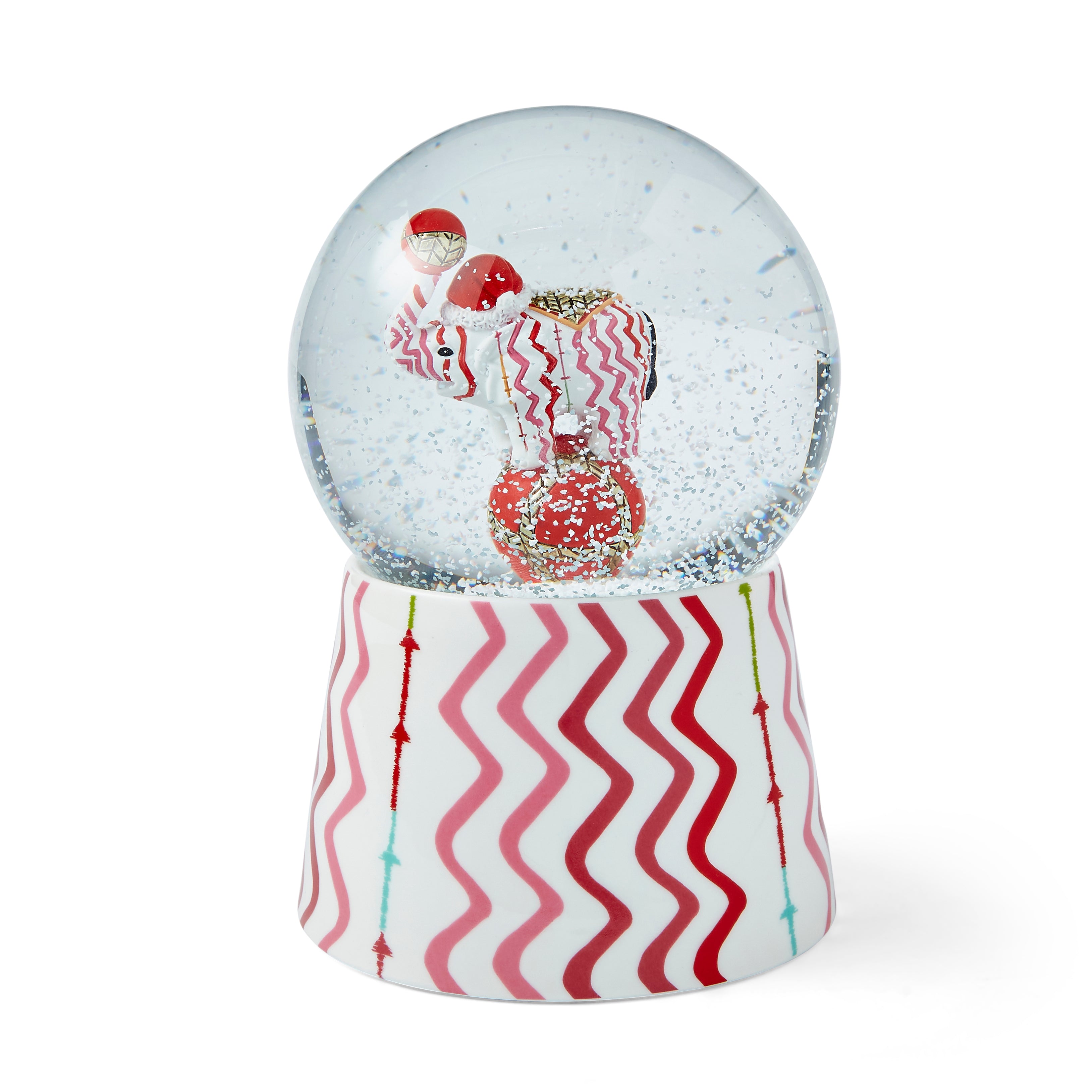 Kit Kemp Christmas - Ornaments Snow Globe - Rik Rak Elephant 18cm x 12cm Single
