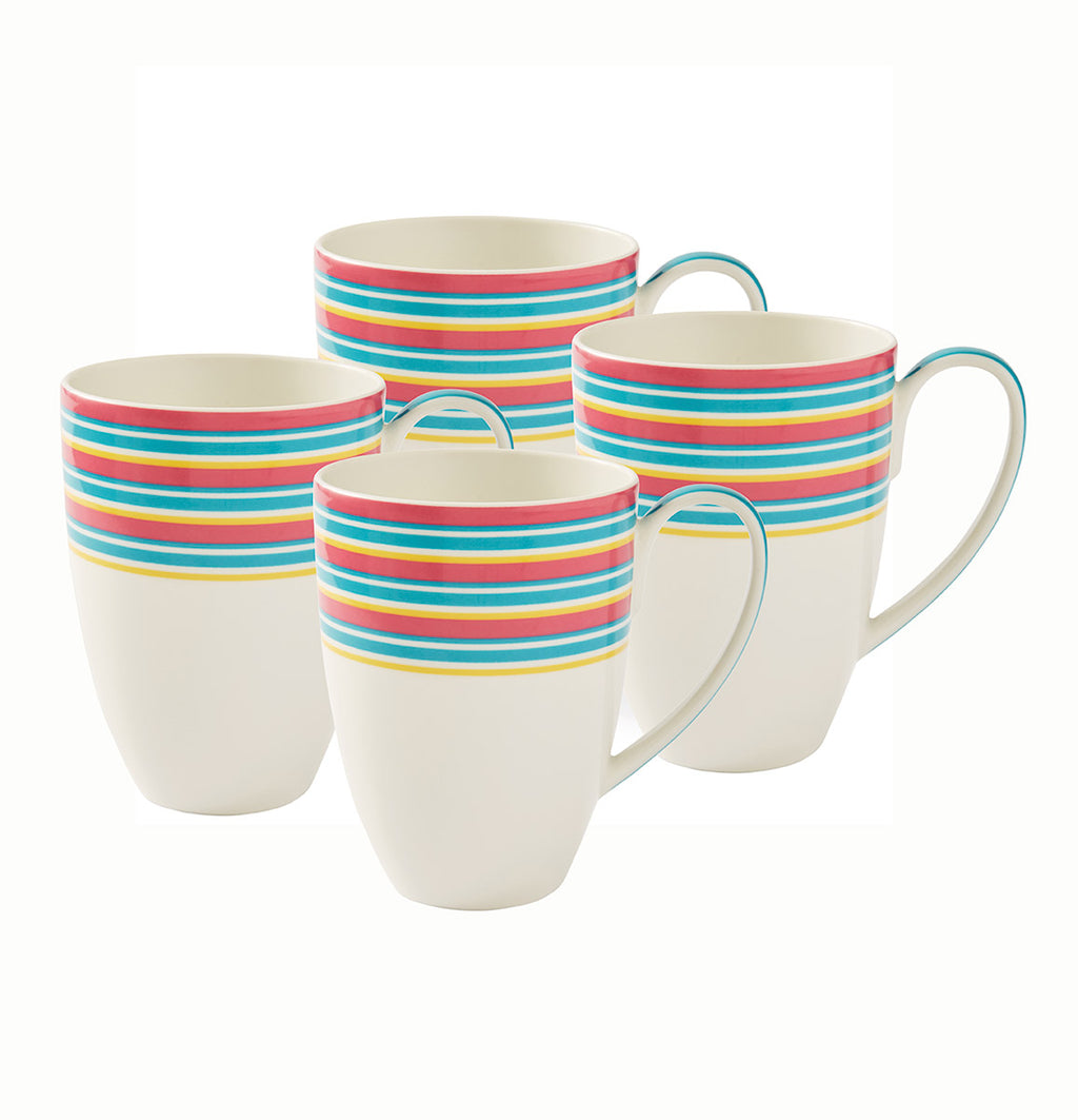 Kit Kemp Mug - Stripe 0.5L Set of 4