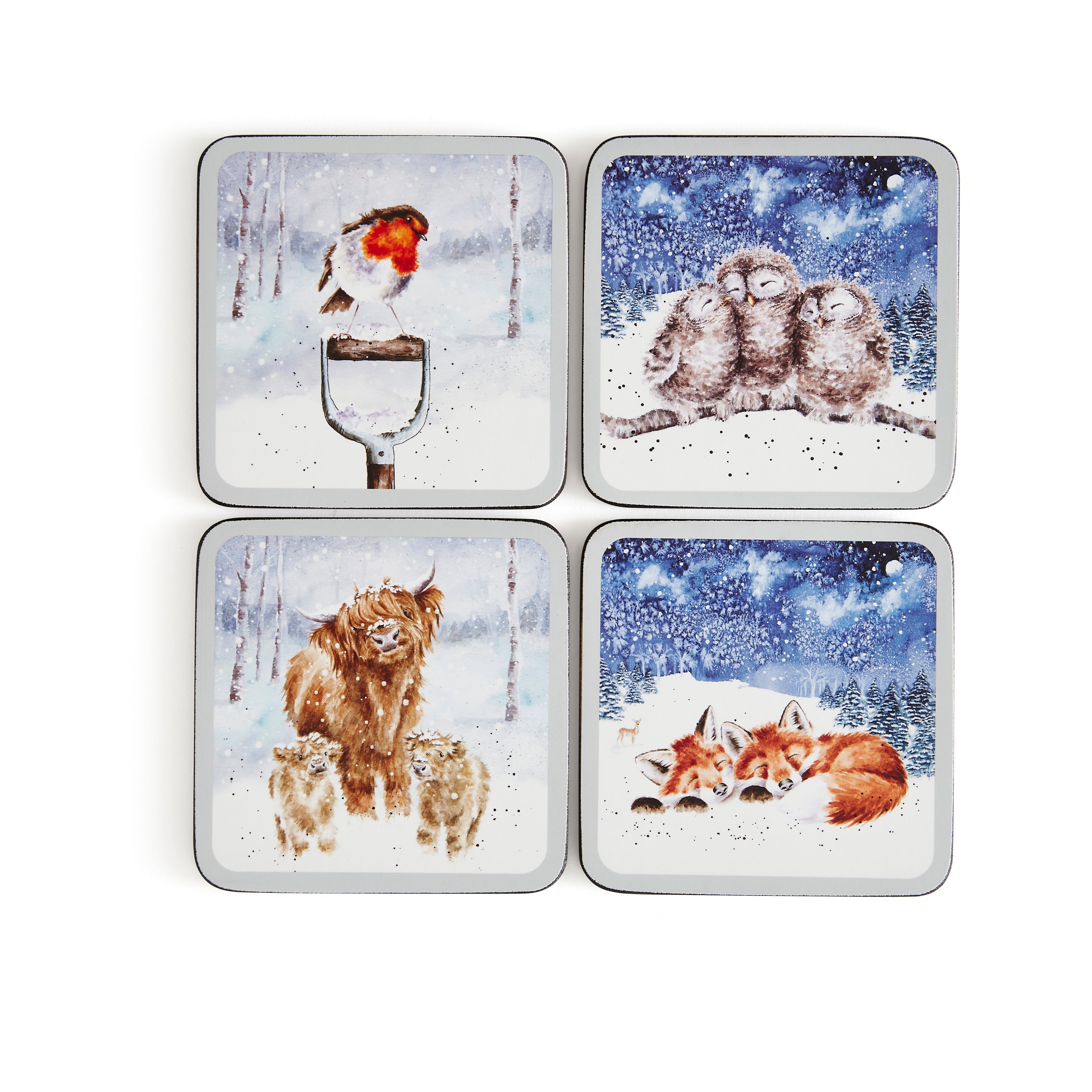 WreWrendale Designs - Christmas Collectionsndale Designs Coloured Collection Winter Skies Coasters - Set of 4 10.5 x 10.5cm Boxed Set