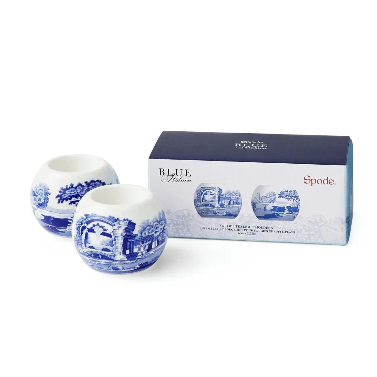Blue Italian Tealight Holders - Set of 2
