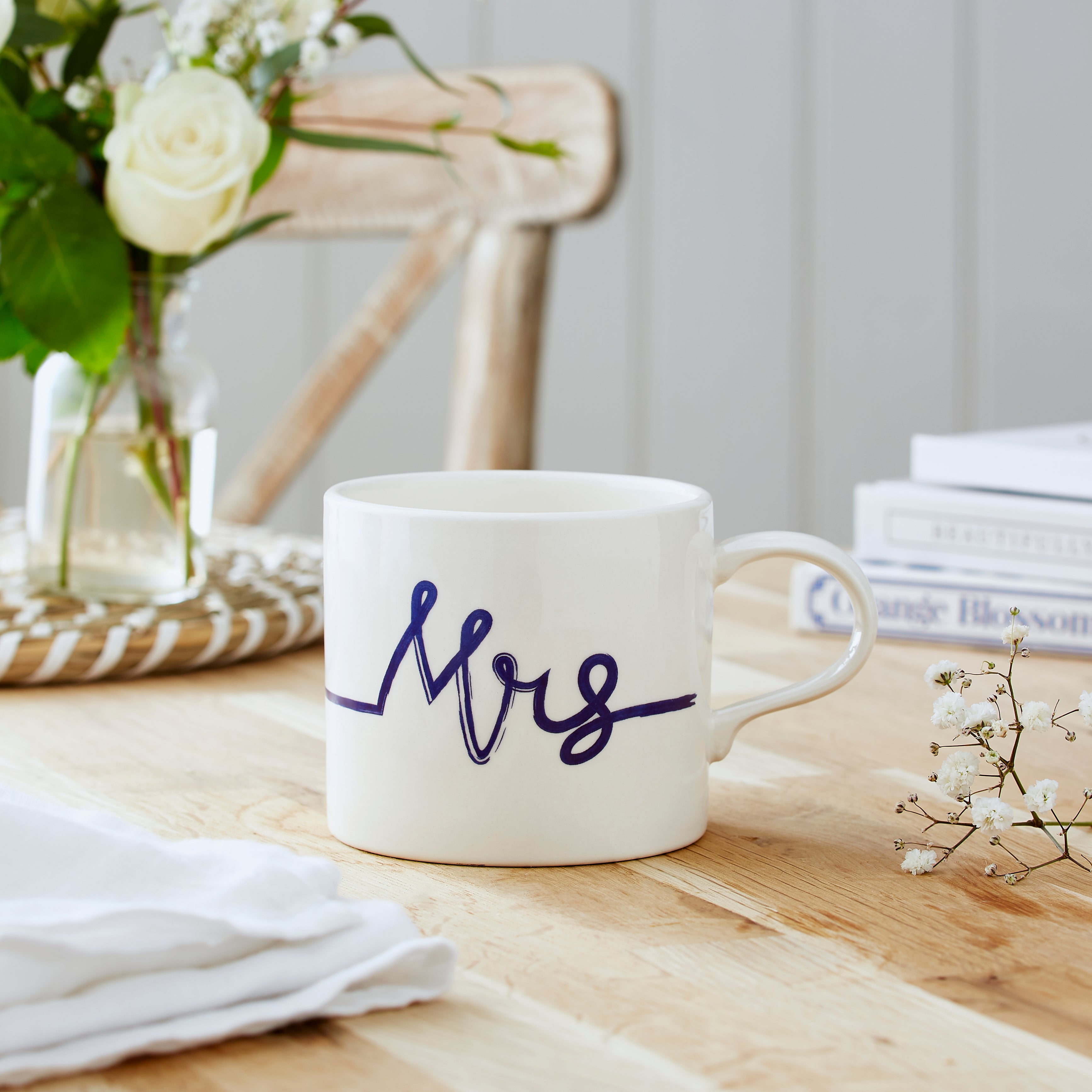 Mug Meirion Blue & White Mrs Mug 0.40L Set of 6