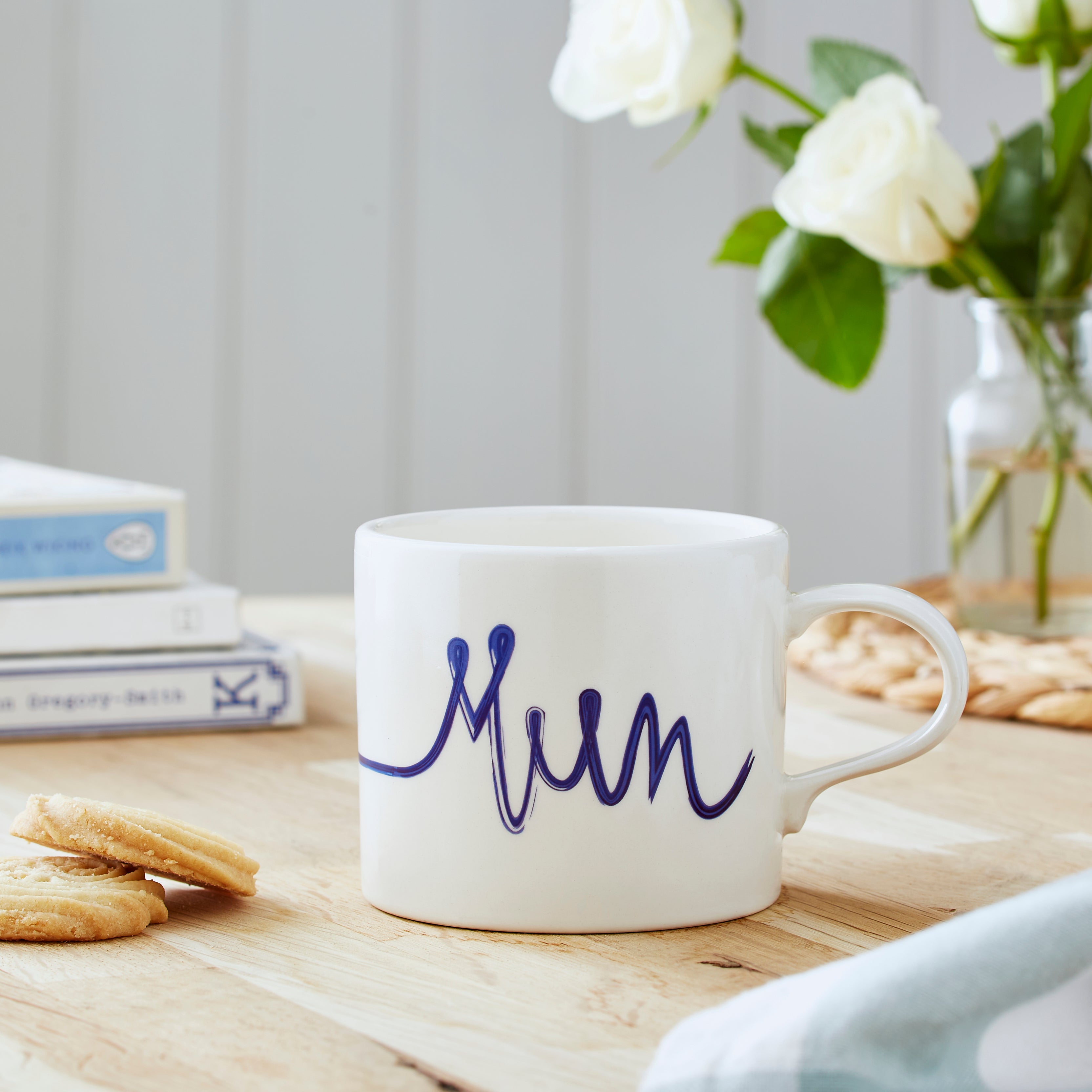 Mug Meirion Blue & White Mum Mug 0.40L Set of 6