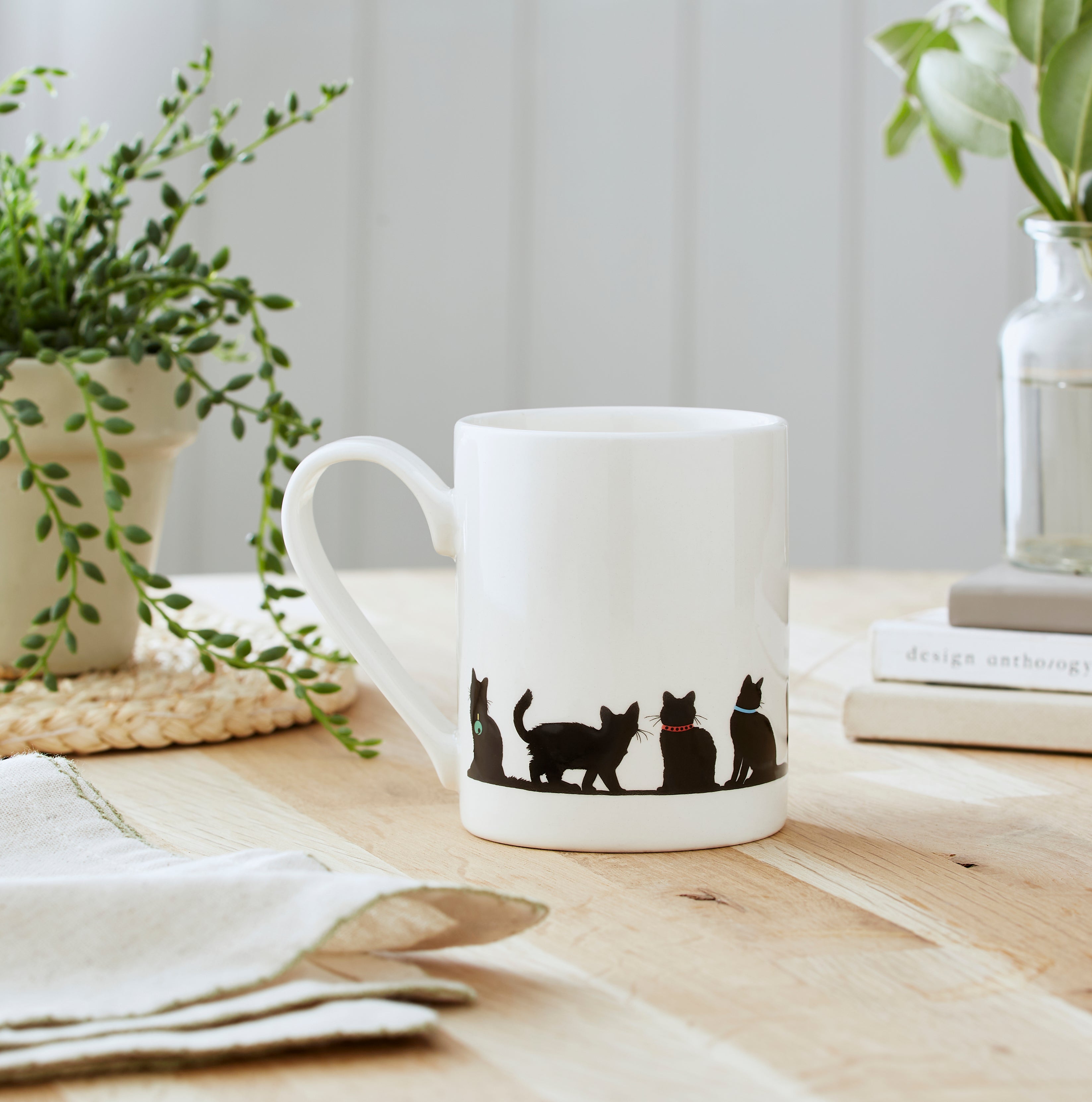 Mug Meirion Silhouette Cat Friends Mug 0.35L Set of 6