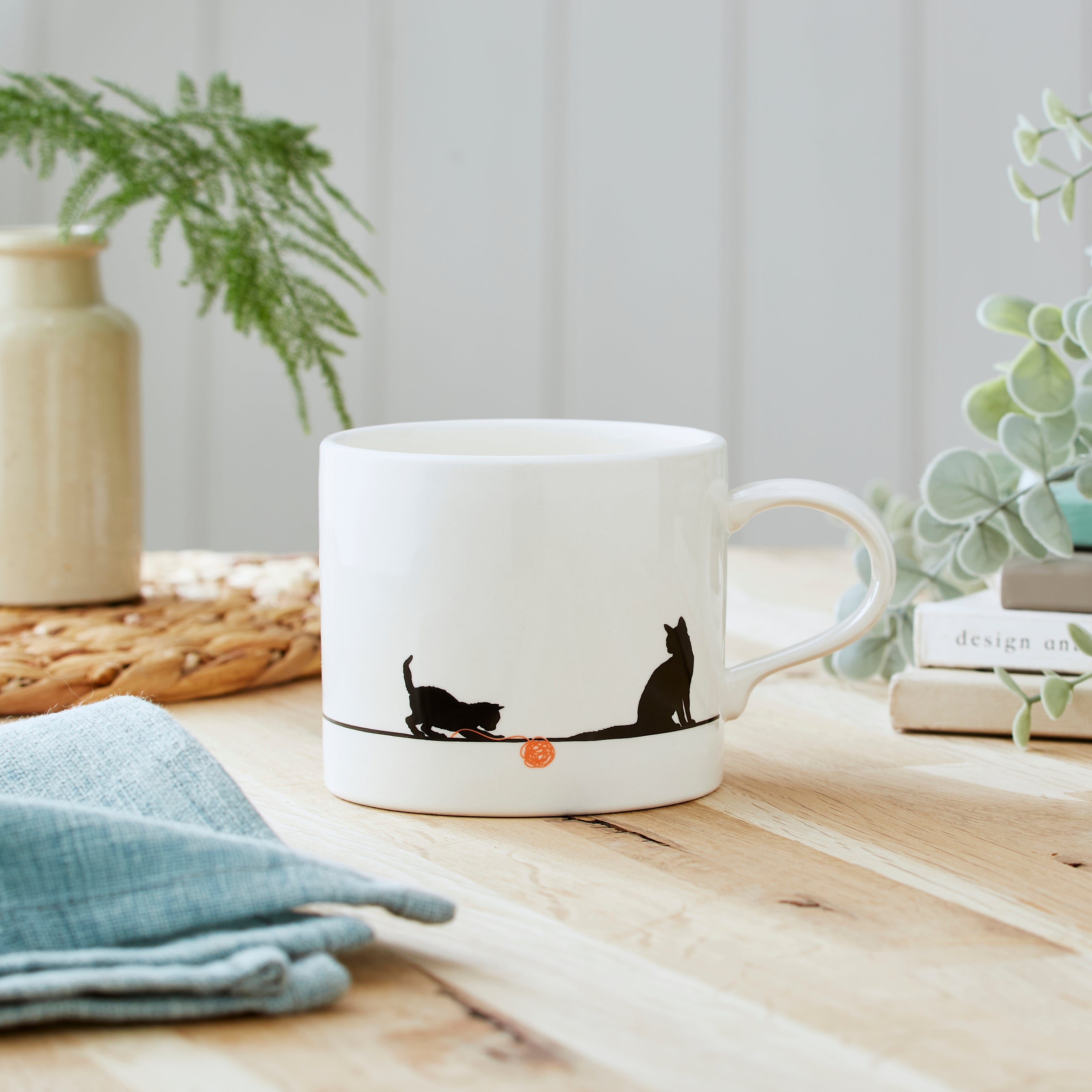 Mug Meirion Silhouette Cat Mug 0.40L Set of 6