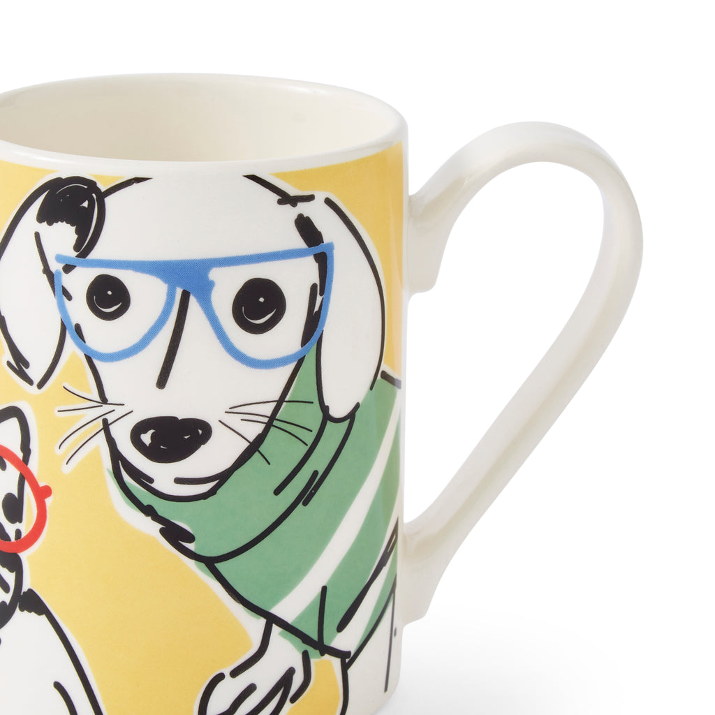 Mug Meirion Bright Yellow Dog Mug 0.35L Set of 6