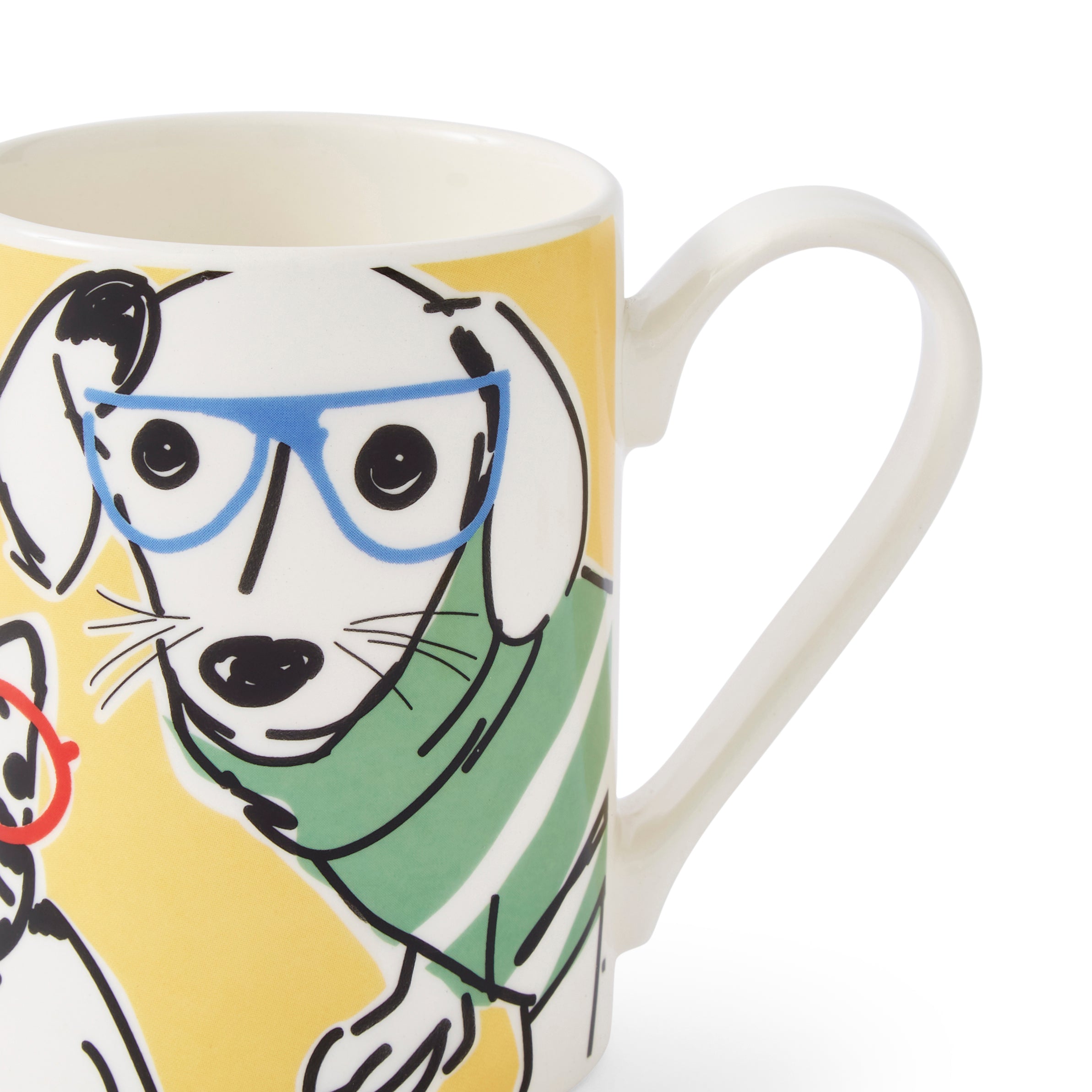 Mug Meirion Bright Yellow Dog Mug 0.35L Set of 6