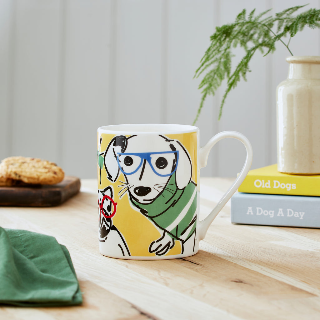 Mug Meirion Bright Yellow Dog Mug 0.35L Set of 6