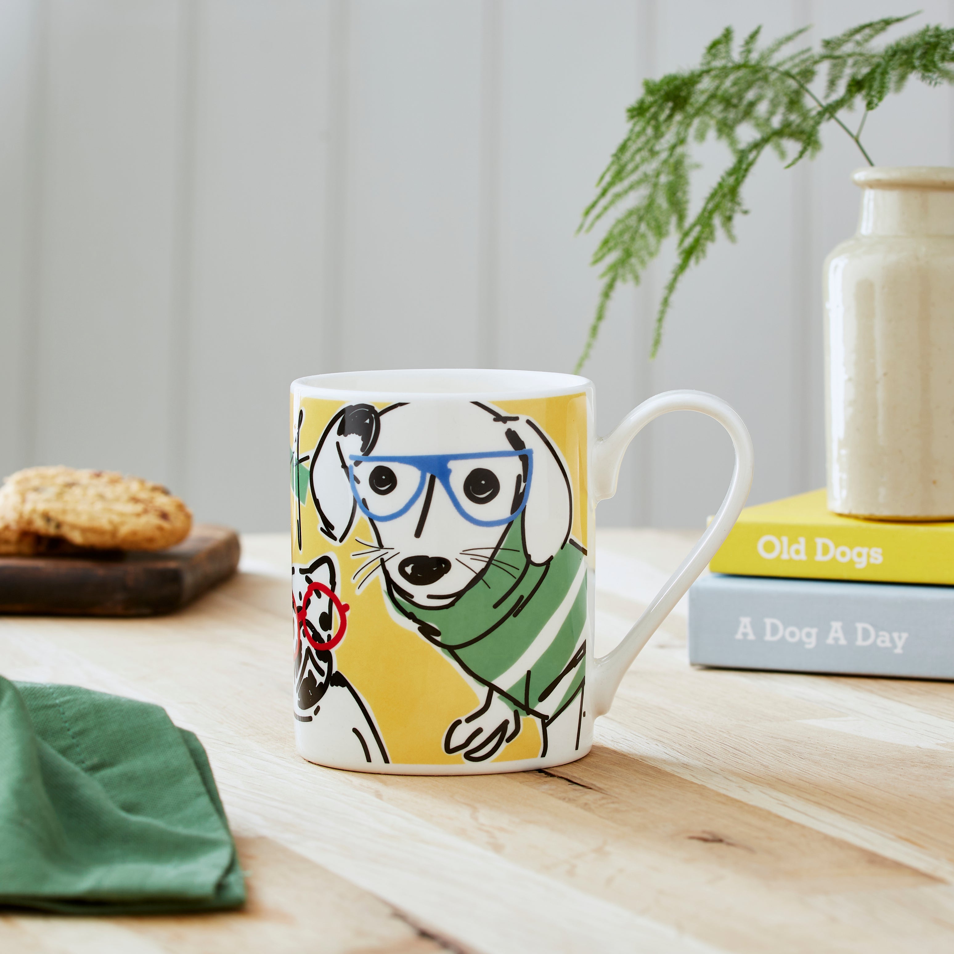 Mug Meirion Bright Yellow Dog Mug 0.35L Set of 6