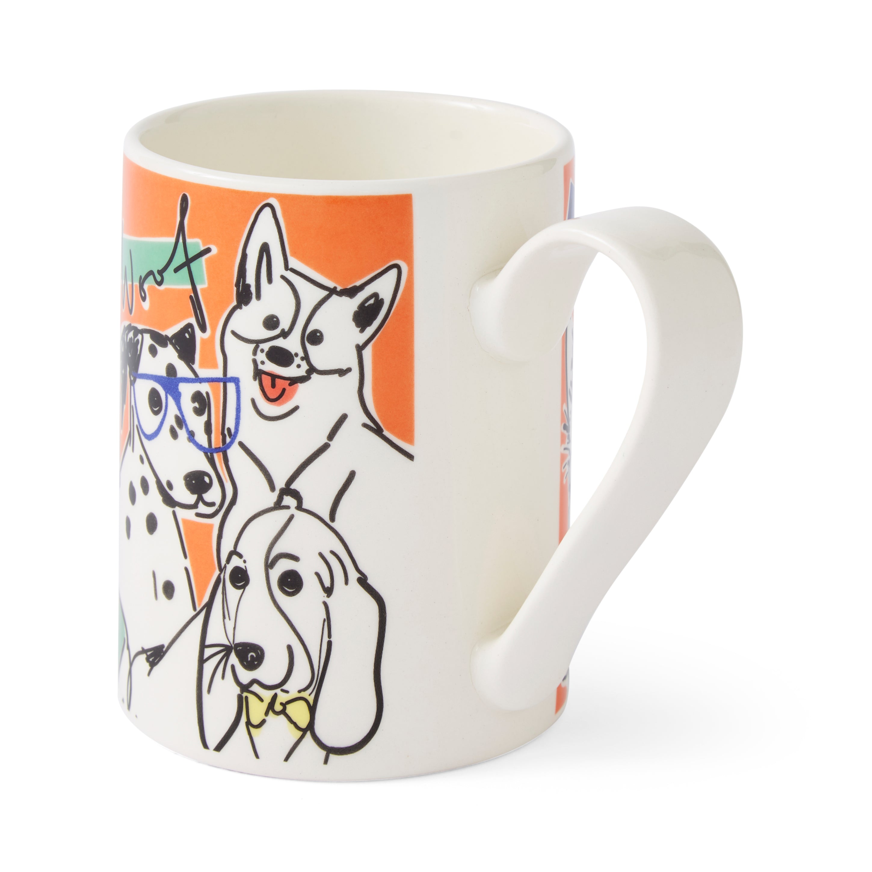 Mug Meirion Bright Orange Dogs Mug 0.35L Set of 6
