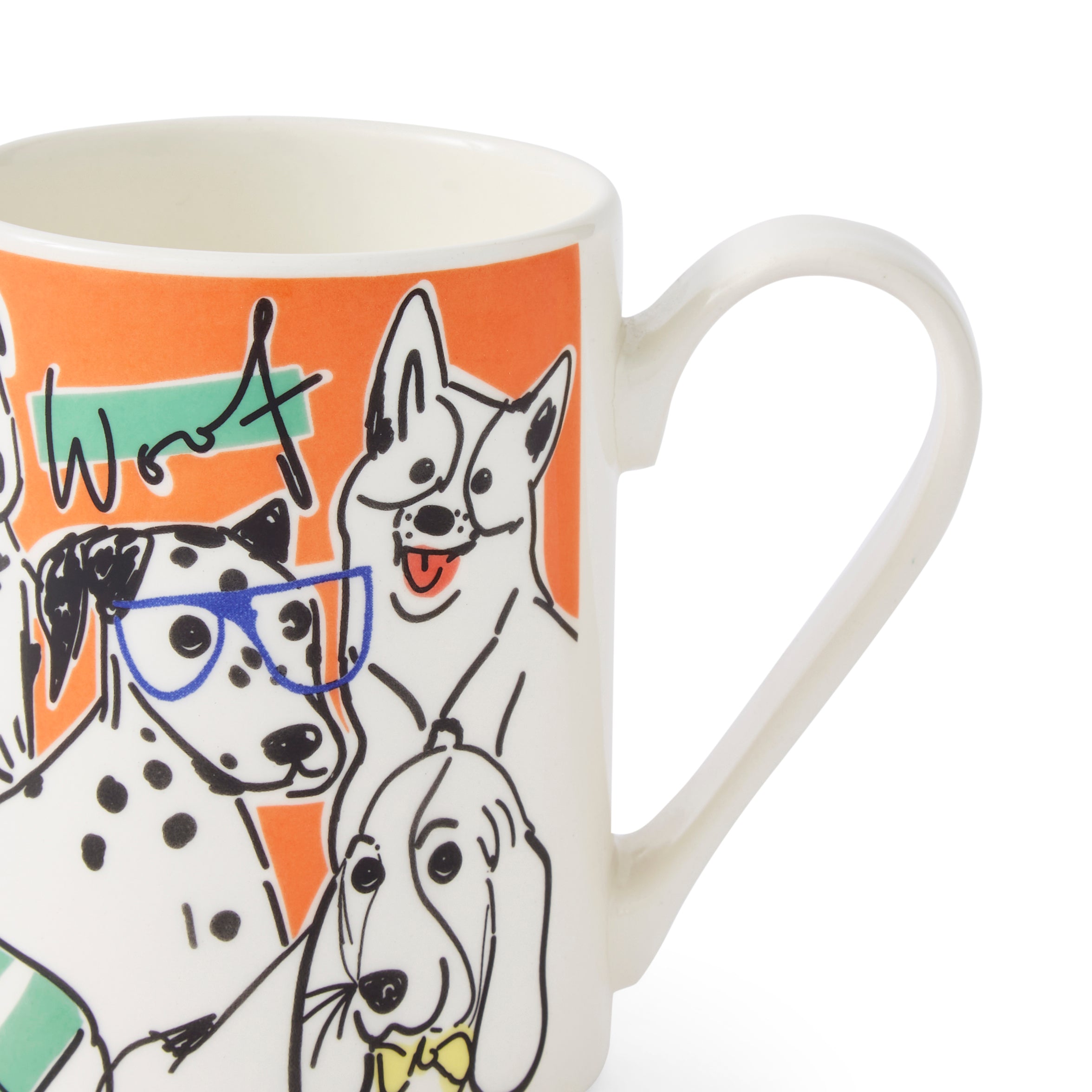 Mug Meirion Bright Orange Dogs Mug 0.35L Set of 6