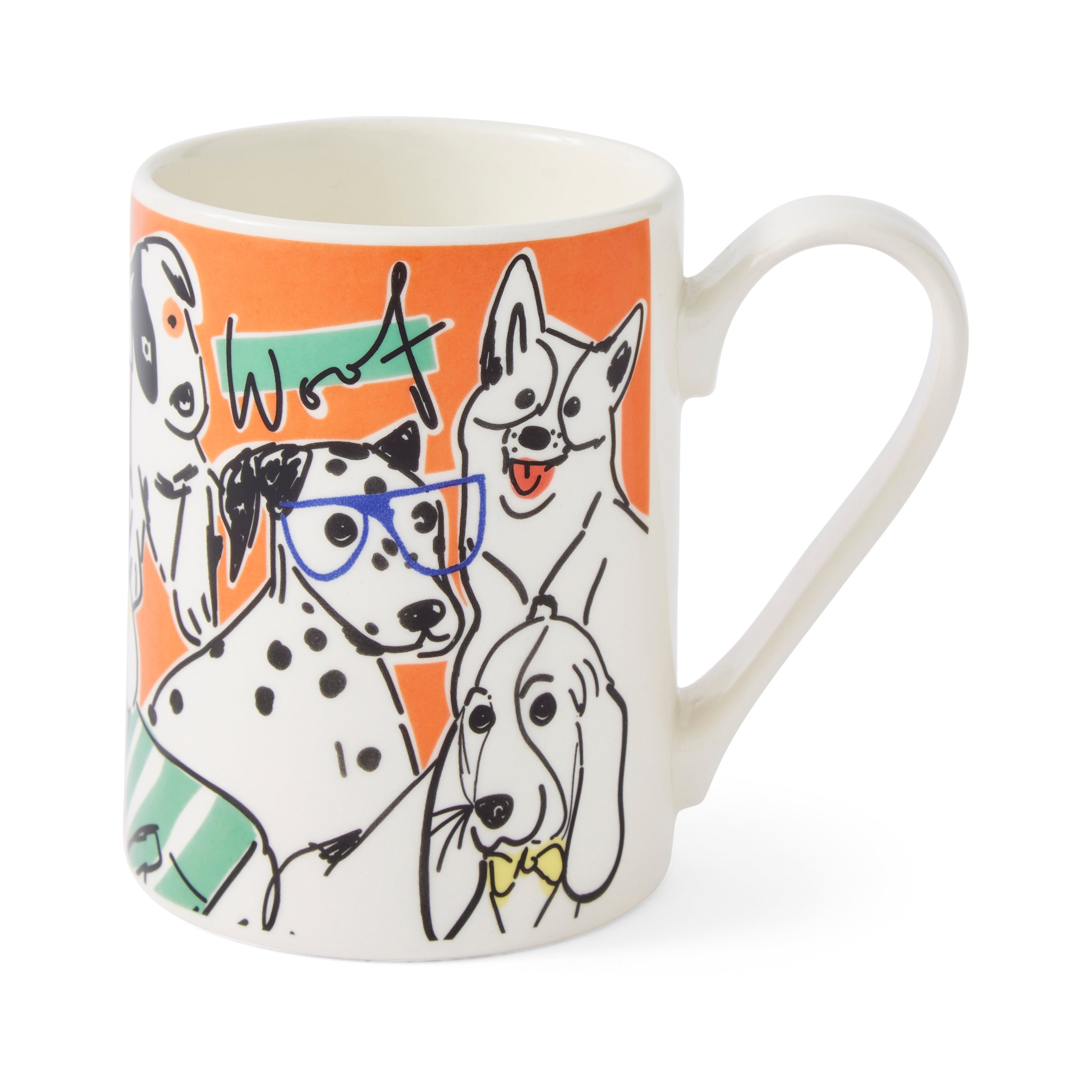 Mug Meirion Bright Orange Dogs Mug 0.35L Set of 6