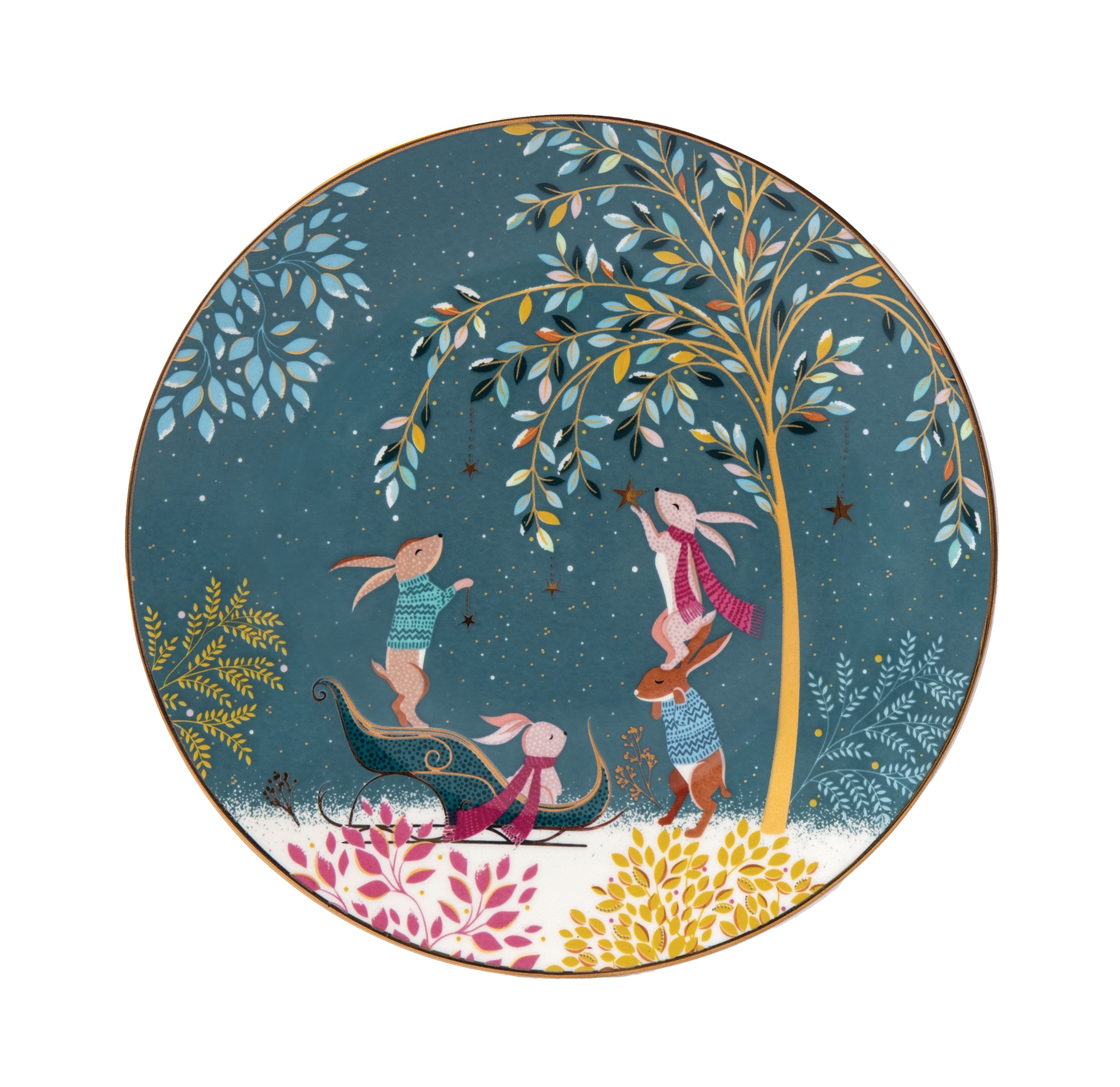 Sara Miller London Artisanne Noir Collection Plates - Assorted - Set of 4 20cm Boxed Set