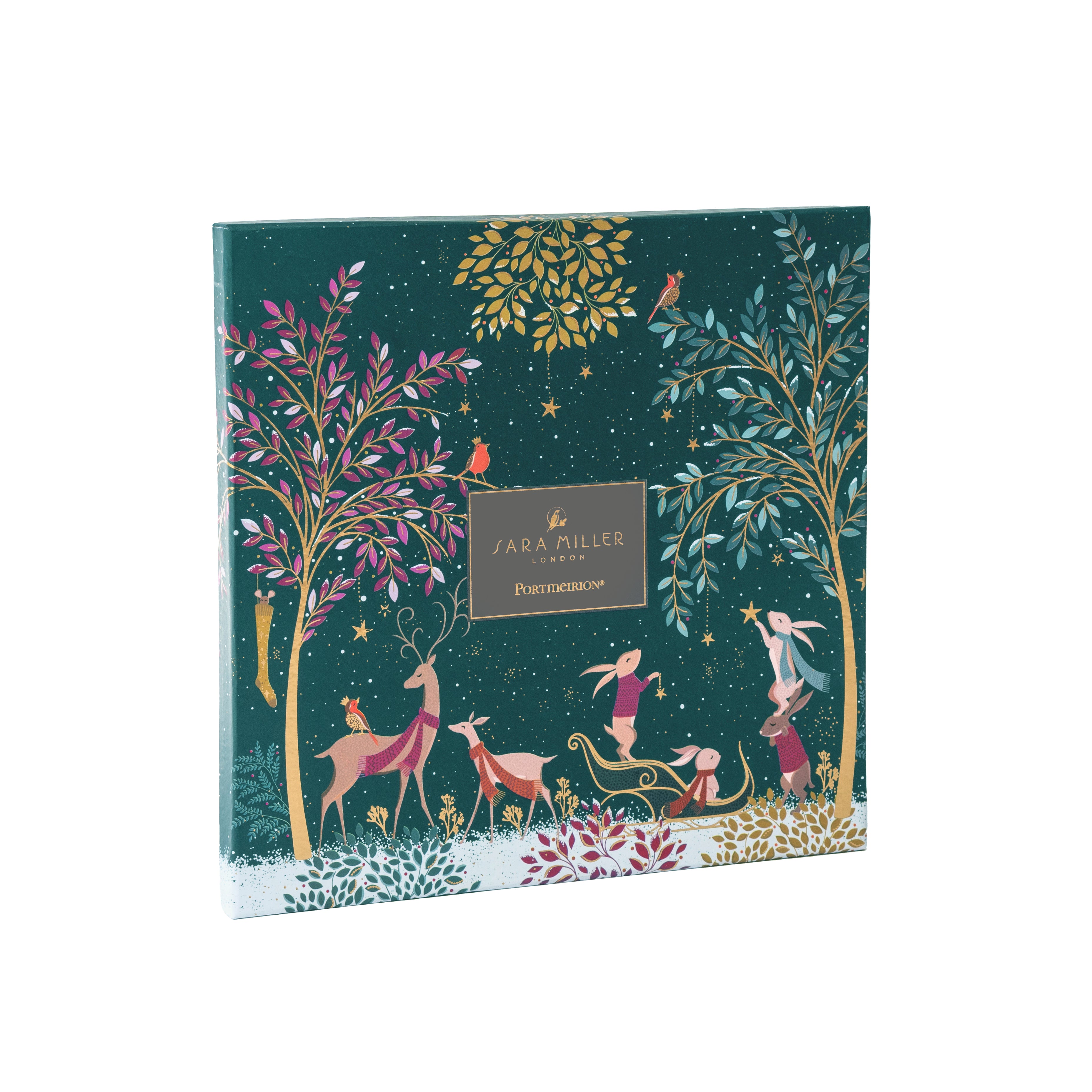 Sara Miller London Artisanne Noir Collection Serving Plate - Deer & Robin 22.8cm Single