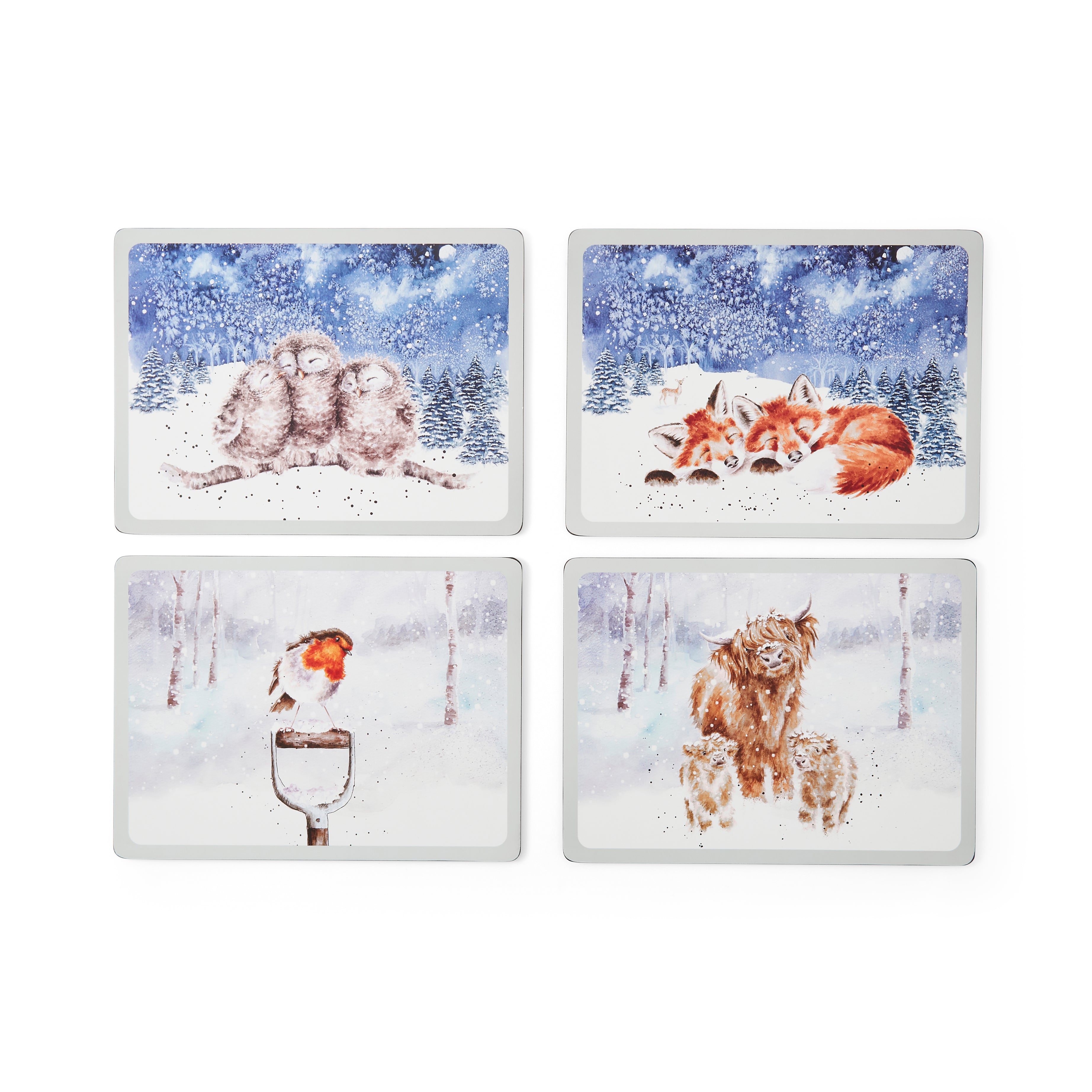 WreWrendale Designs - Christmas Collectionsndale Designs Coloured Collection Winter Skies Large Placemats - Set of 4 40.1 x 29.8cm Boxed Set