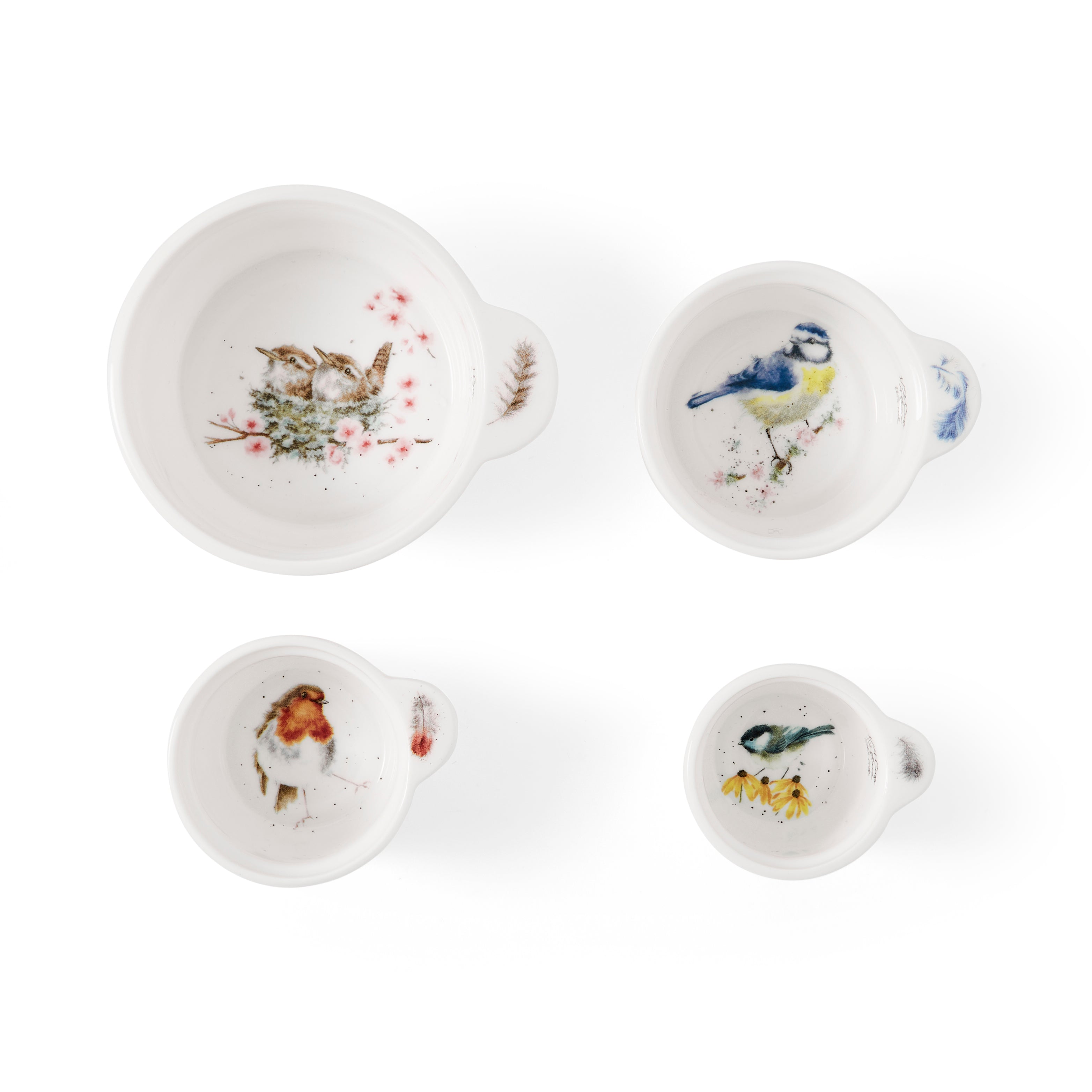 Wrendale Designs Measuring Cups (birds) 1 cup - 227ml
1/2 Cup - 113ml
1/3 cup - 73ml
1/4 cup - 56ml Boxed Set