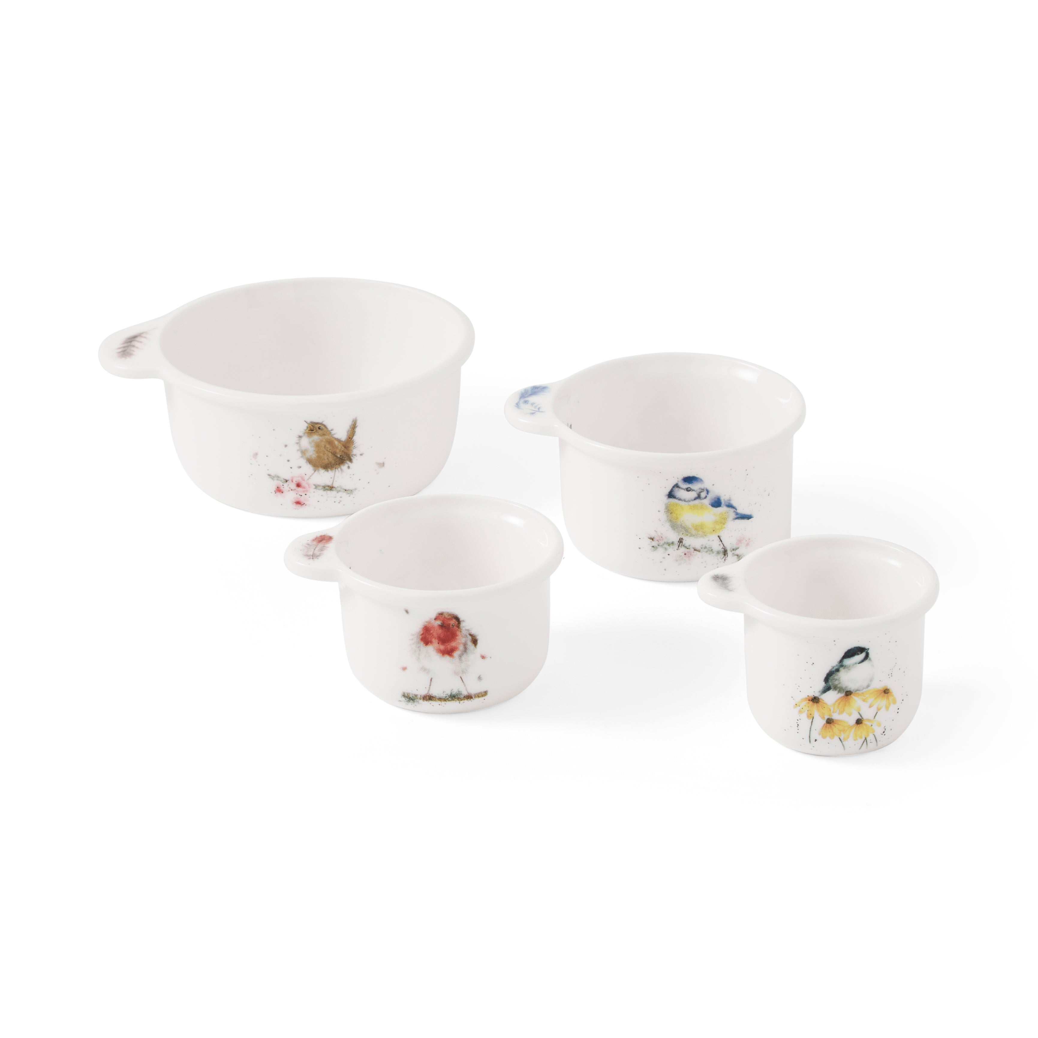 Wrendale Designs Measuring Cups (birds) 1 cup - 227ml
1/2 Cup - 113ml
1/3 cup - 73ml
1/4 cup - 56ml Boxed Set