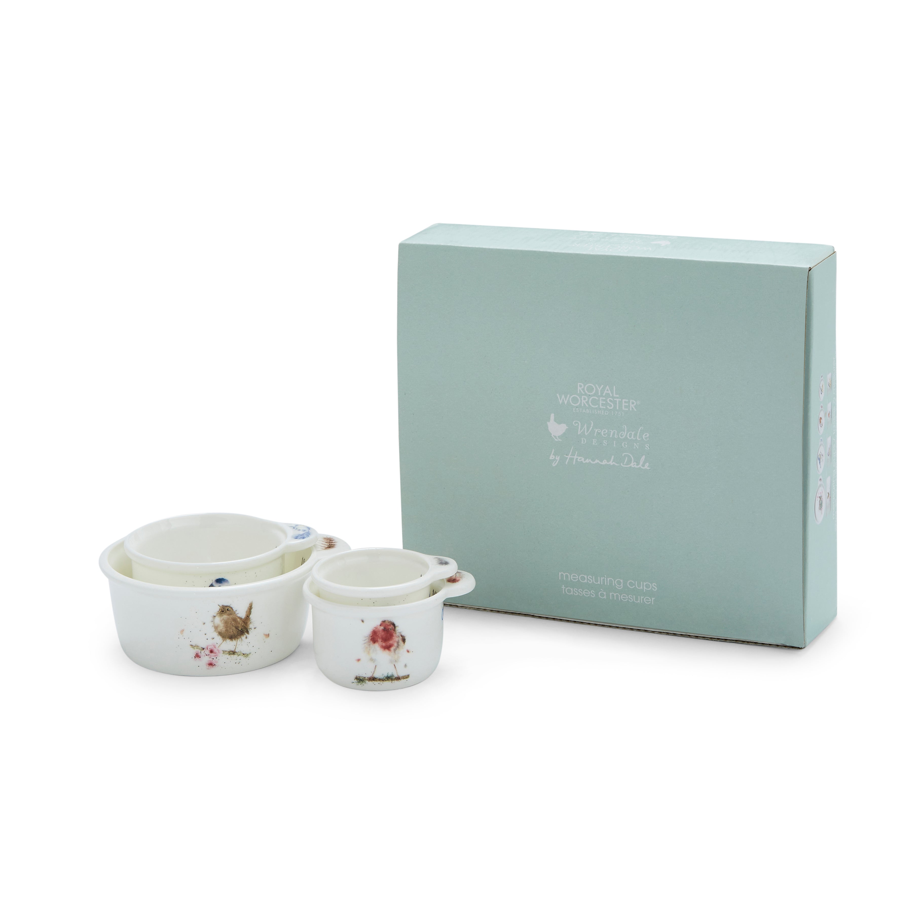 Wrendale Designs Measuring Cups (birds) 1 cup - 227ml
1/2 Cup - 113ml
1/3 cup - 73ml
1/4 cup - 56ml Boxed Set