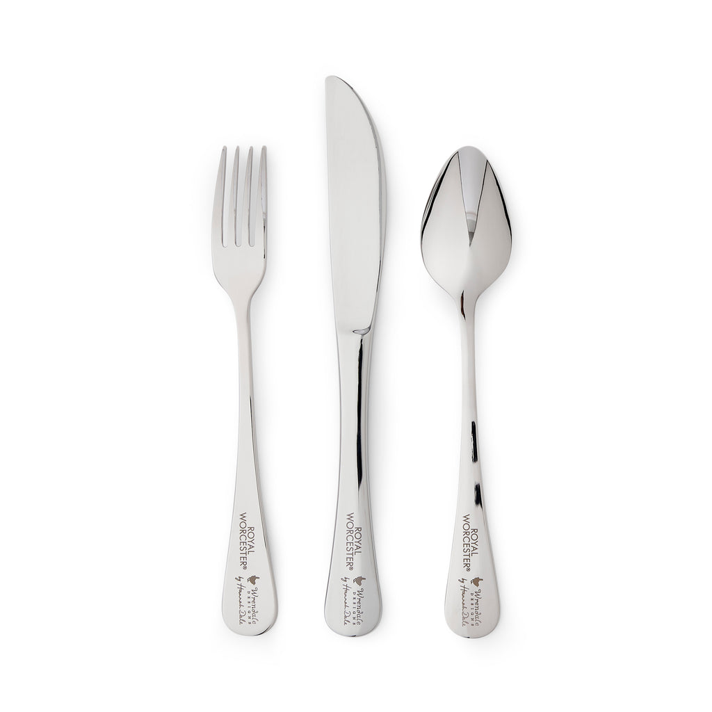Royal Worcester Wrendale Designs 3 Piece Cutlery Set Fork: 16.3 cm
Spoon: 16.3cm
Knife: 18.6cm Boxed Set